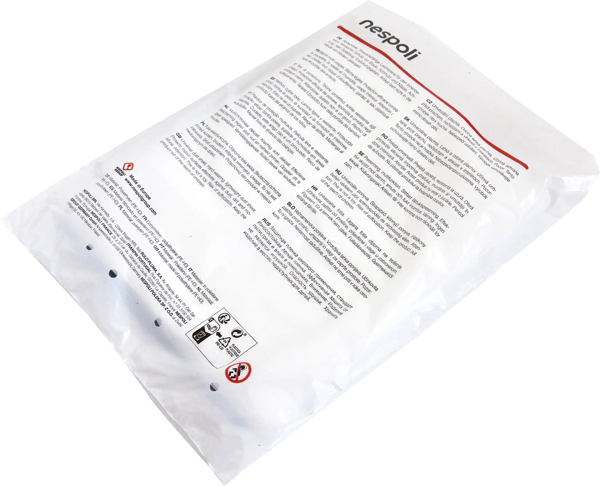 Nespoli Malerplane 4 x 5 m, transparent