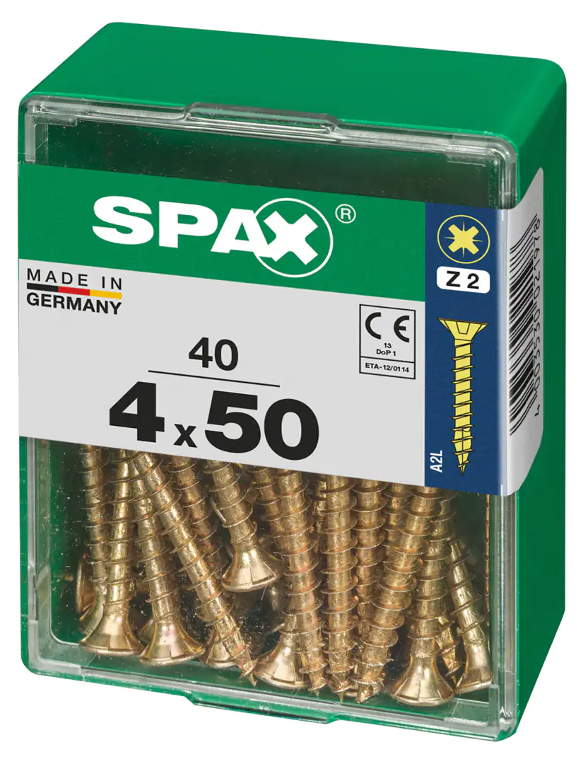 Spax Universalschrauben 4.0 x 50 mm PZ 2 - 40 Stk.