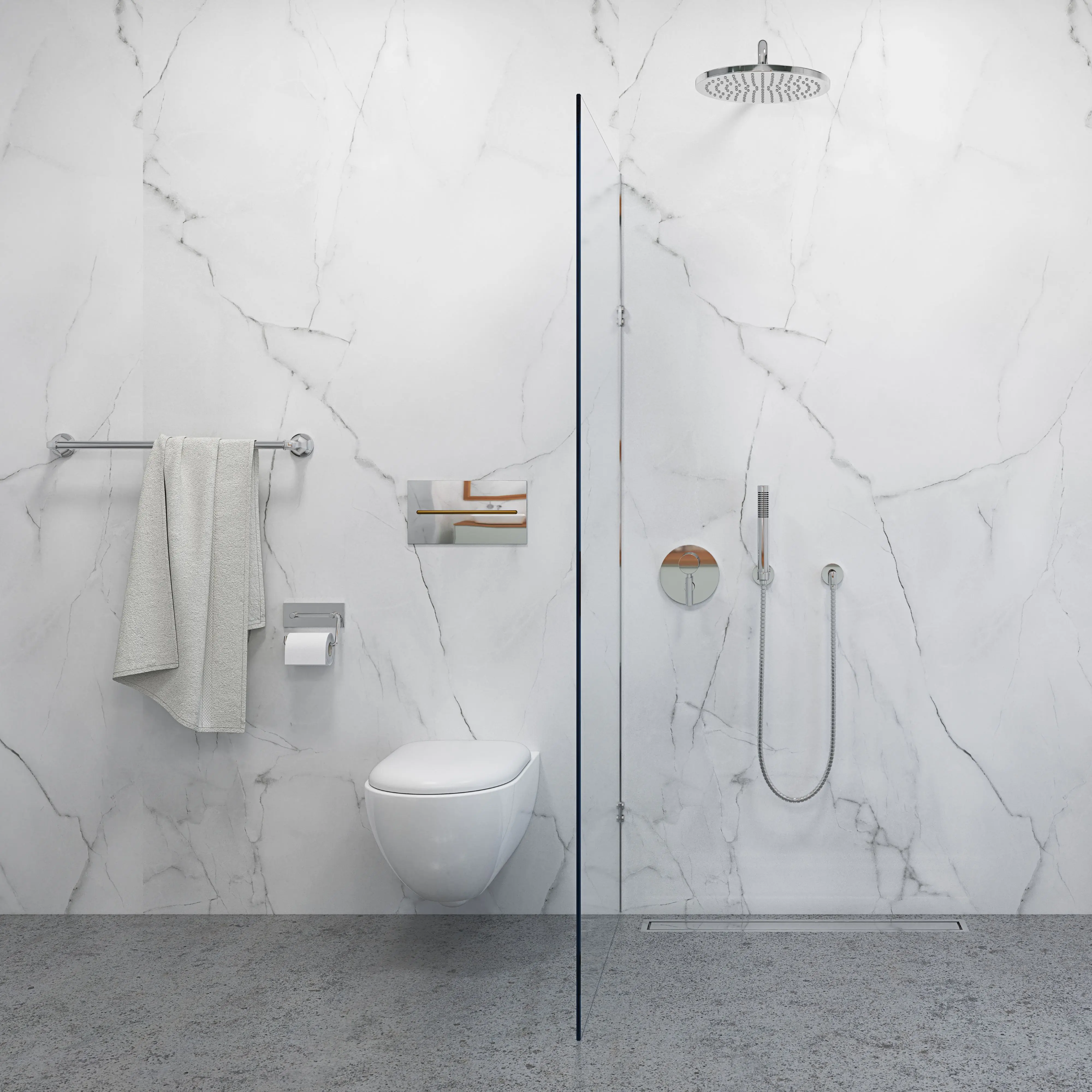 Wetwall Elite Wandpaneel  Athena Marble 16 x 260 cm mit abgerundeter Abschlusskante