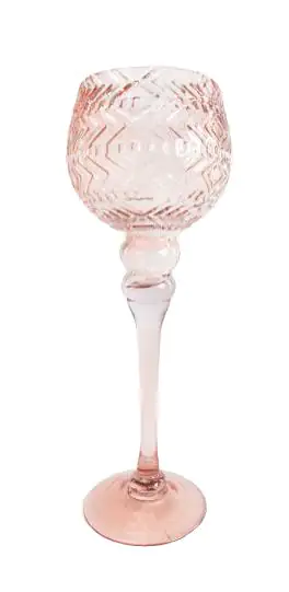 TrendLine Windlicht Glas Ø 13 x 30 cm rosa