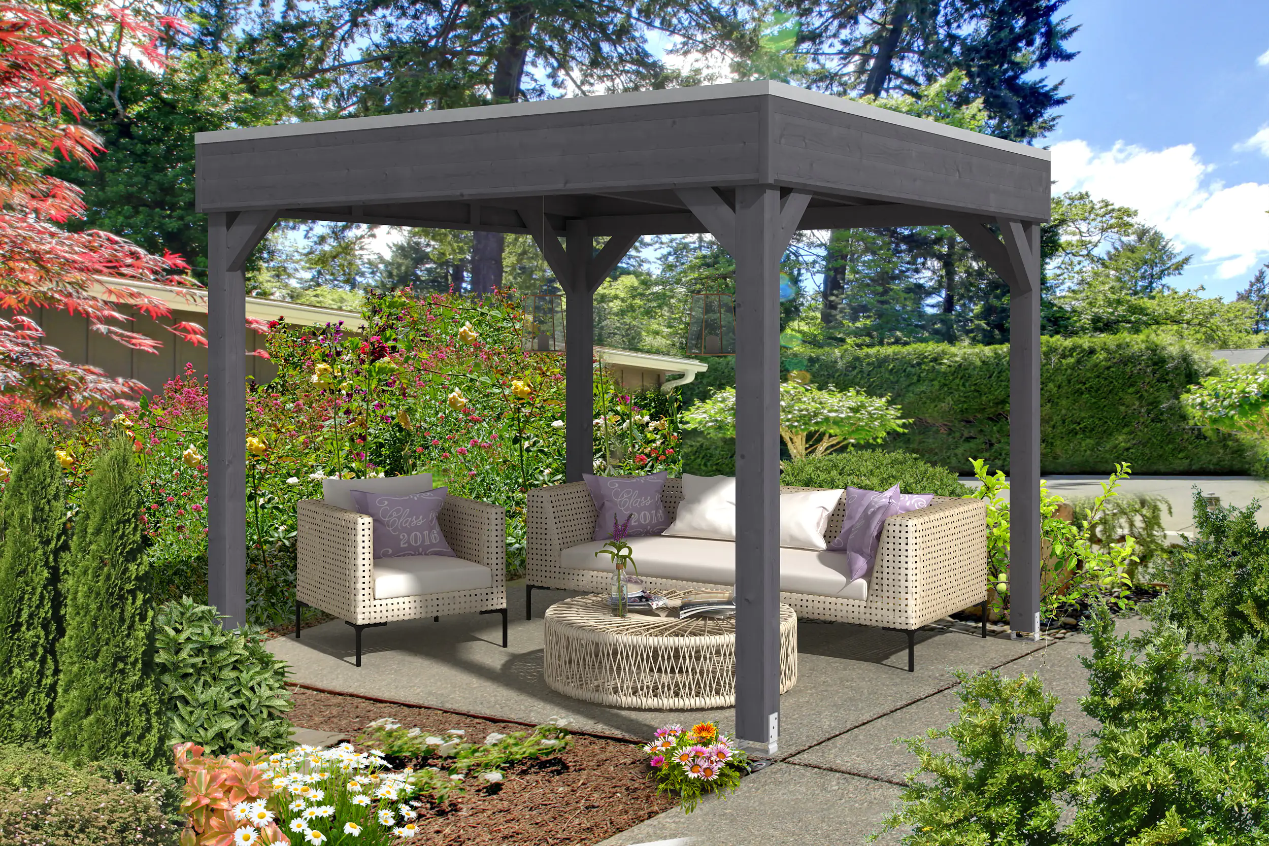 SKAN HOLZ Pavillon Toulouse 302 x 302 cm, grau