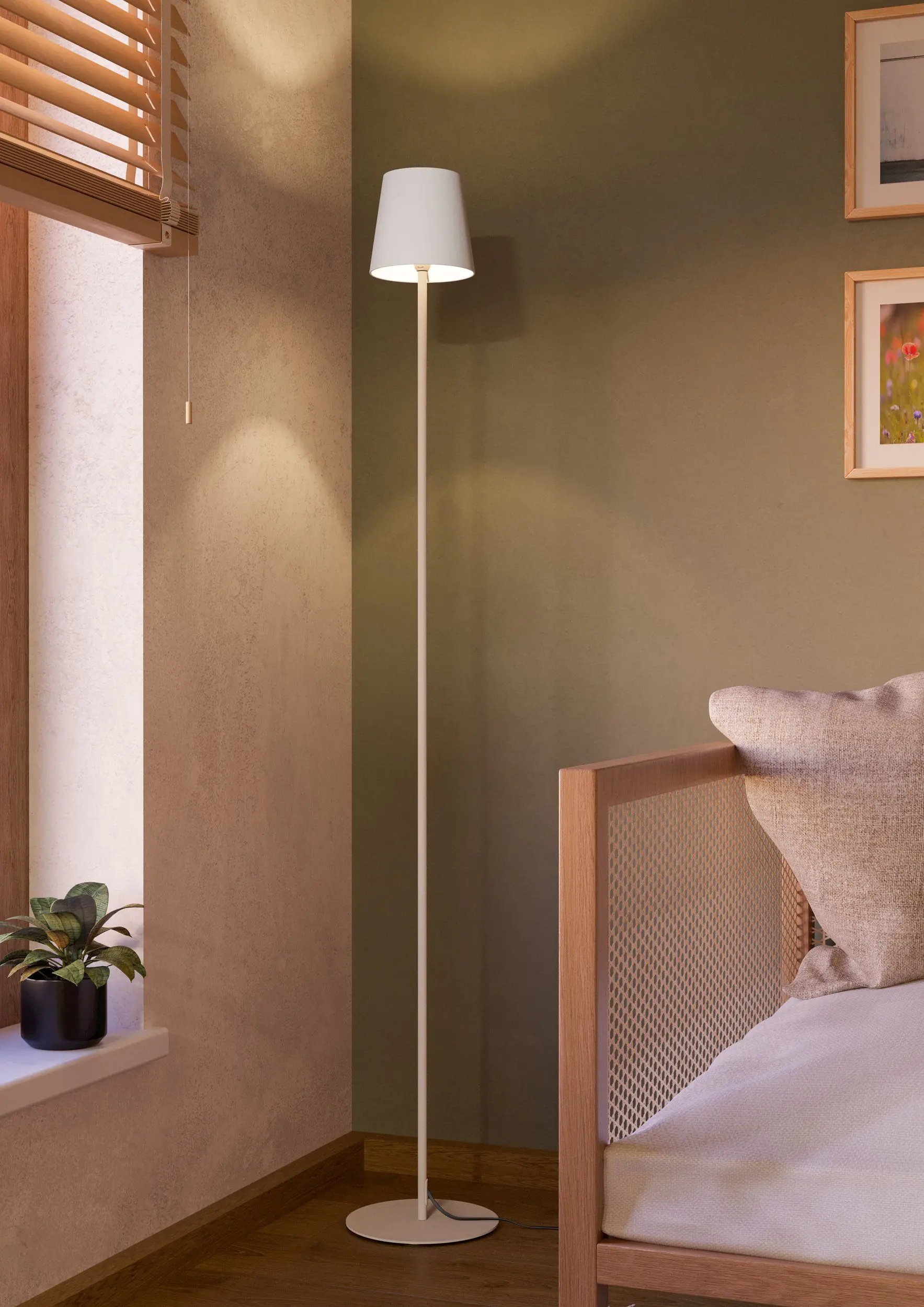 Eglo Stehleuchte Fiorana sandfarben weiß 140,5 cm E14 Eglo Stehleuchte Fiorana sandfarben weiß 140,5 cm E14