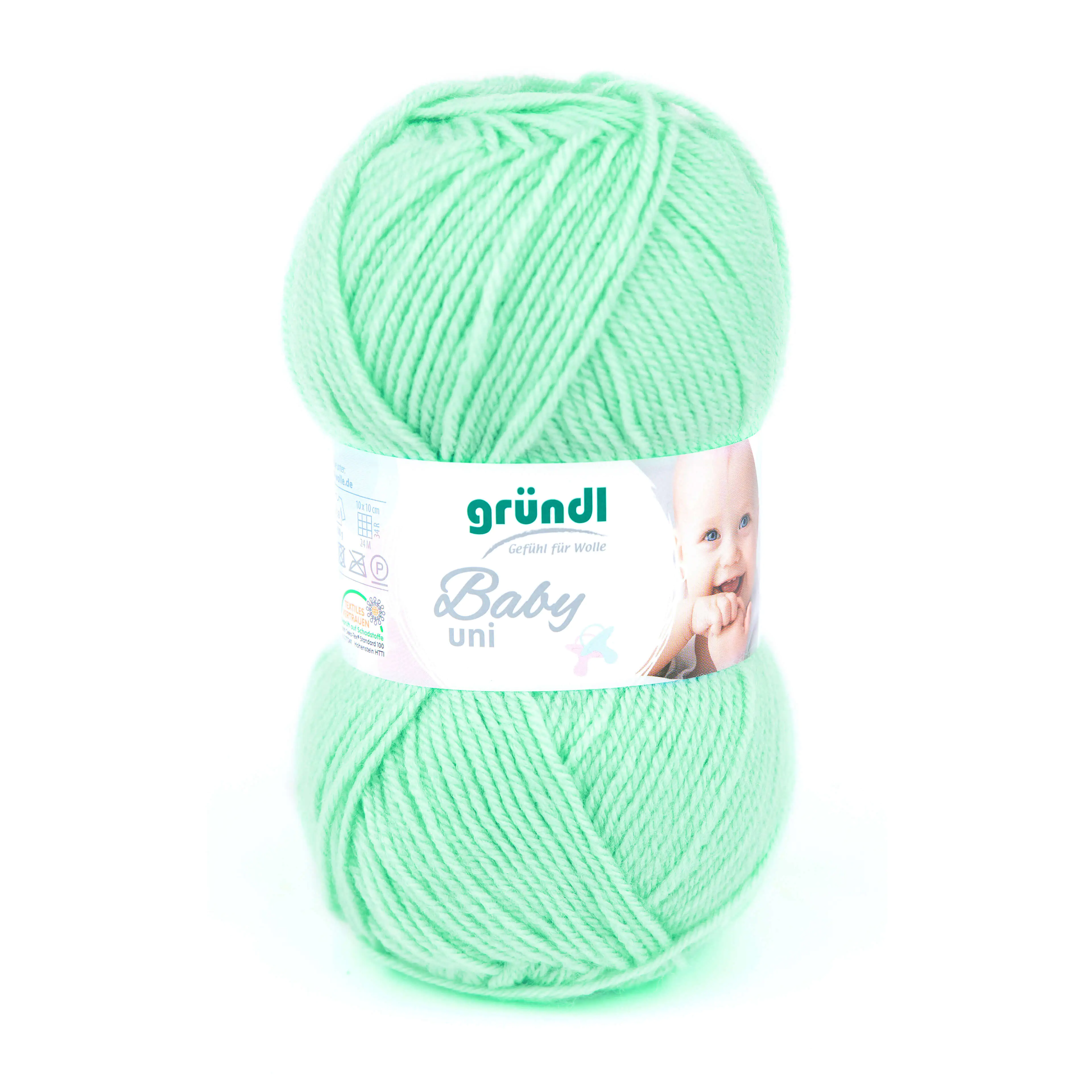 Gründl Wolle Baby uni 50 g mint