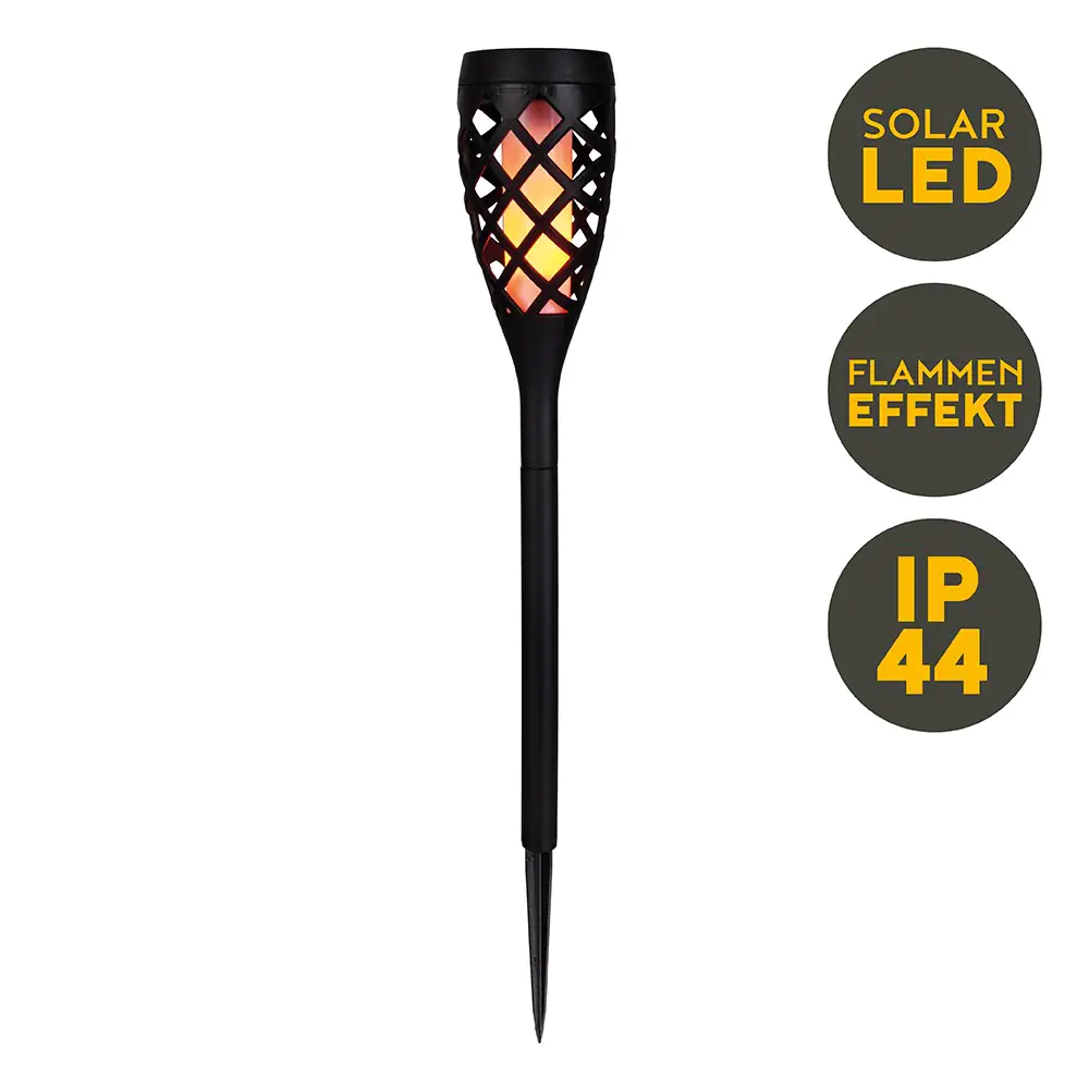 Light & More LED Solarfackel mit Erdspieß und Flammeneffekt