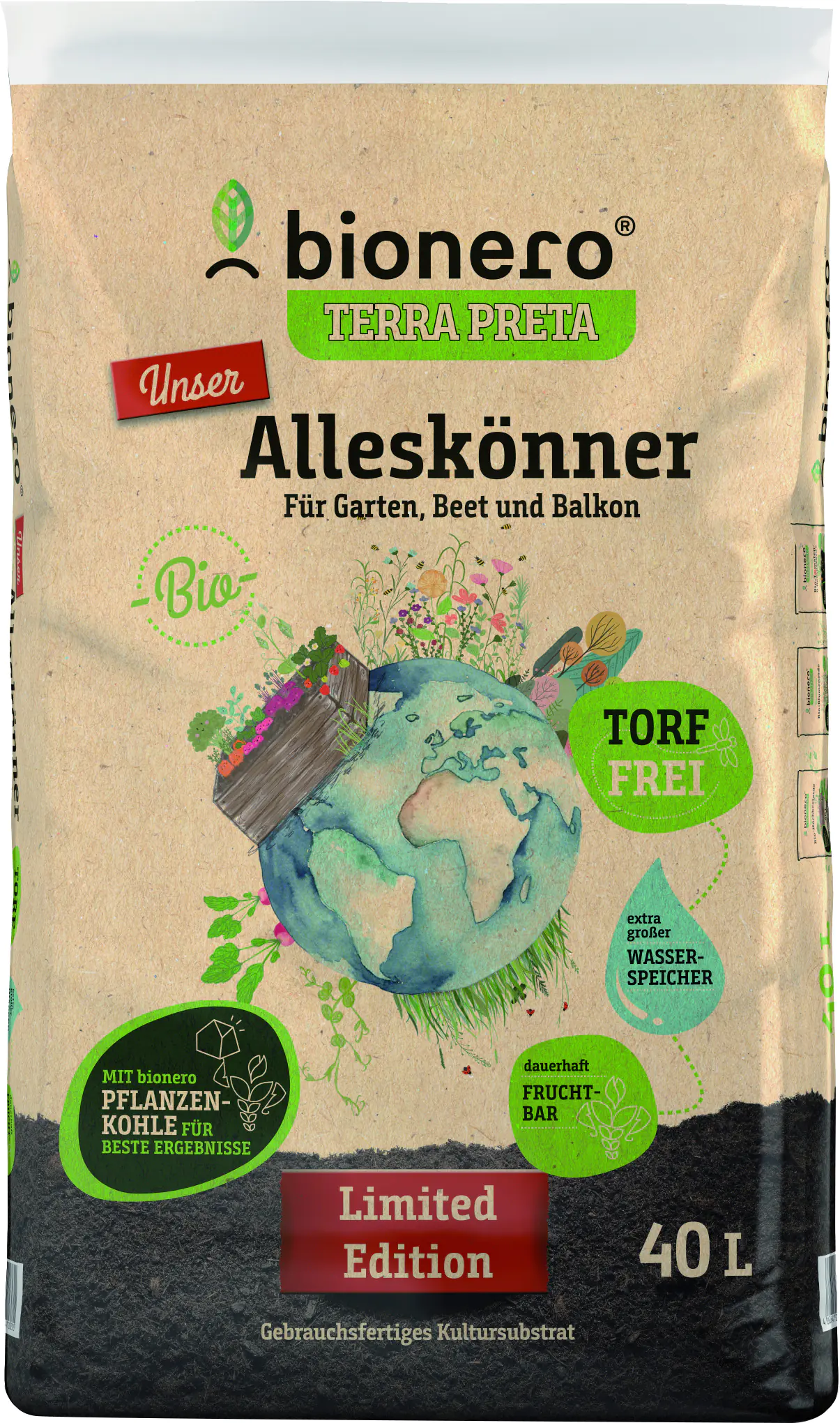 bionero Bio-Alleskönner Blumenerde 40 L torffrei