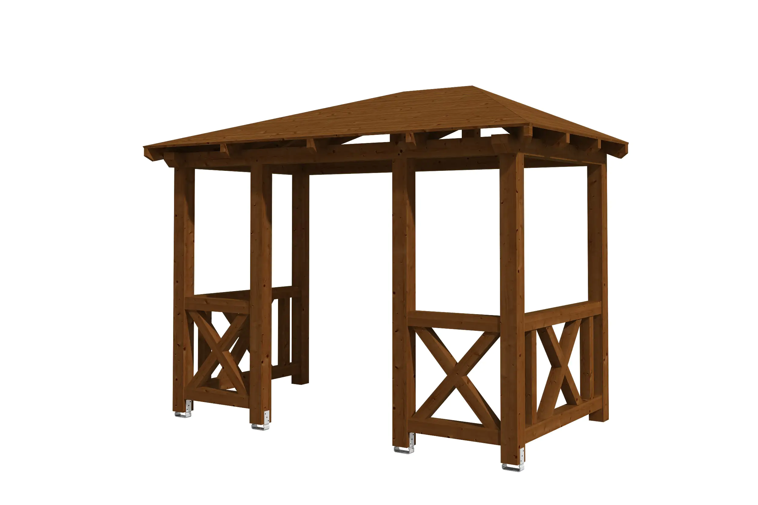 4018211017089 SKAN HOLZ Vordach Wismar Typ 7 351 x 187 cm, lasiert in Nussbaum