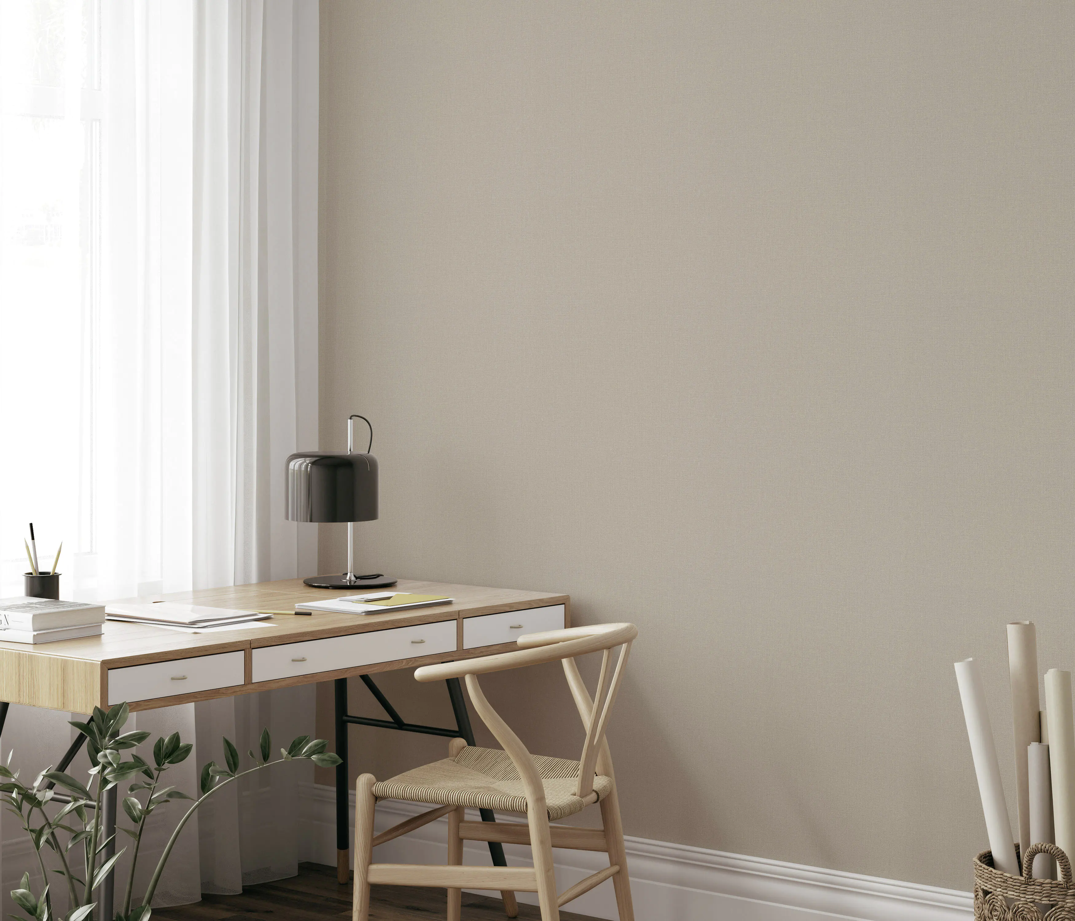 Erismann Vliestapete Uni beige 10,05 x 0,53 m