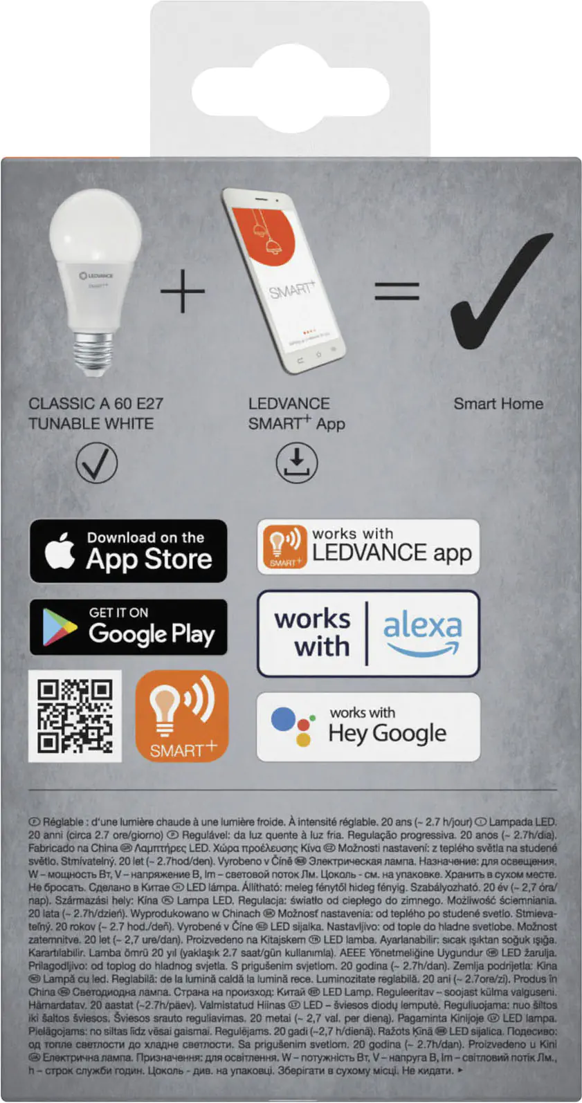 Ledvance LED Leuchtmittel Smart+ Classic A60 11,2 x 6 cm einstellbares weiß E27  Ledvance LED Leuchtmittel Smart+ Classic A60 11,2 x 6 cm einstellbares weiß E27