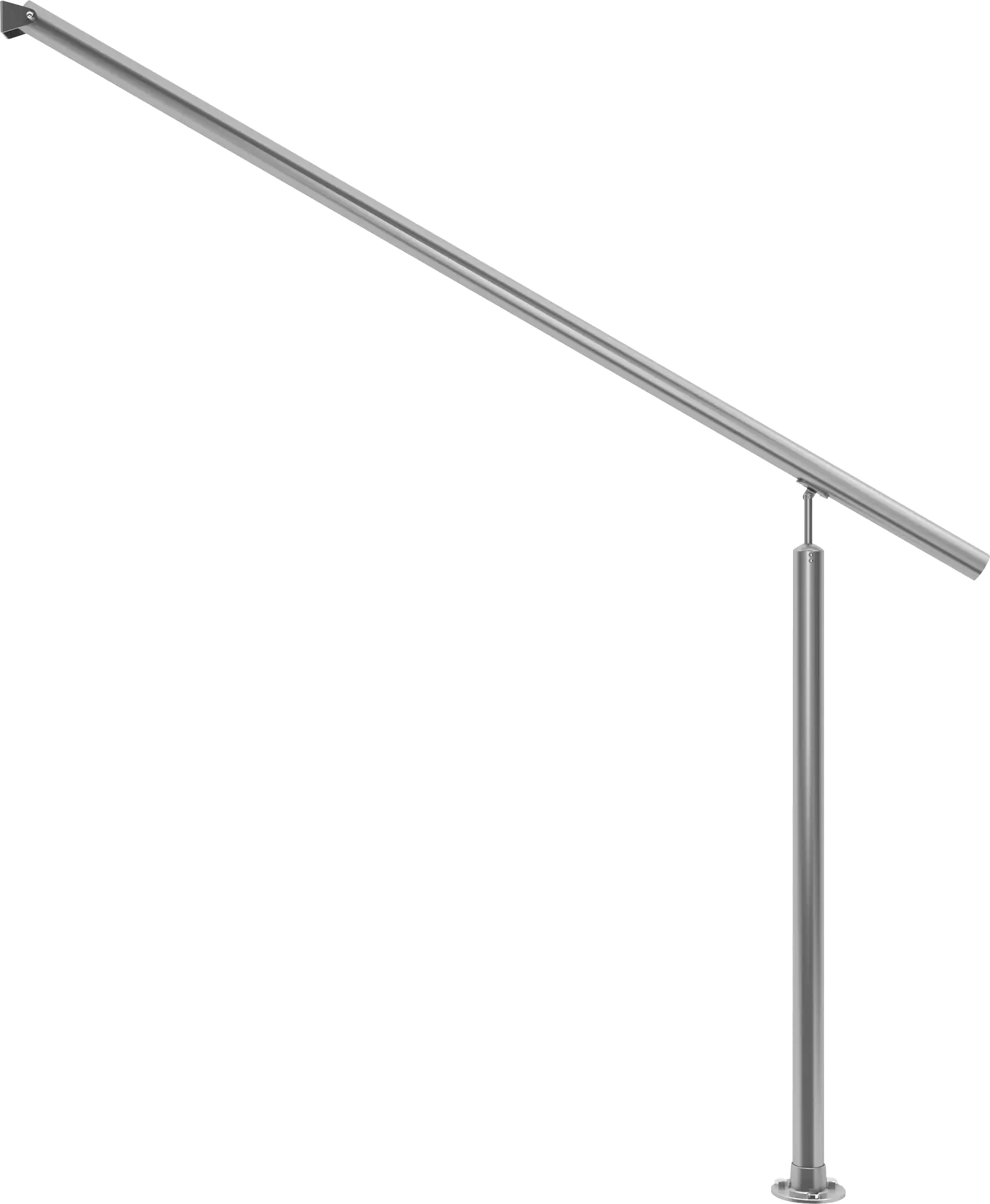 Dolle Einganggeländer Edelstahl mit einem Pfosten für Bodenmontage