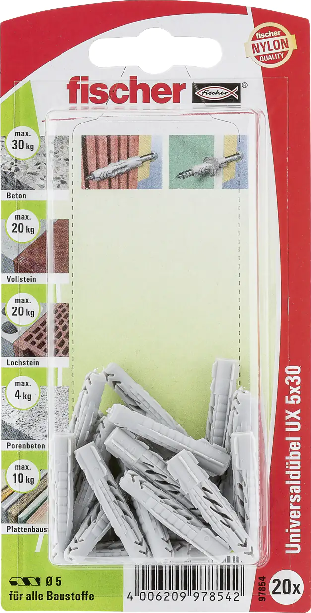 Fischer Universaldübel UX Fischer Universaldübel UX 5.0 x 30 mm - 20 Stück