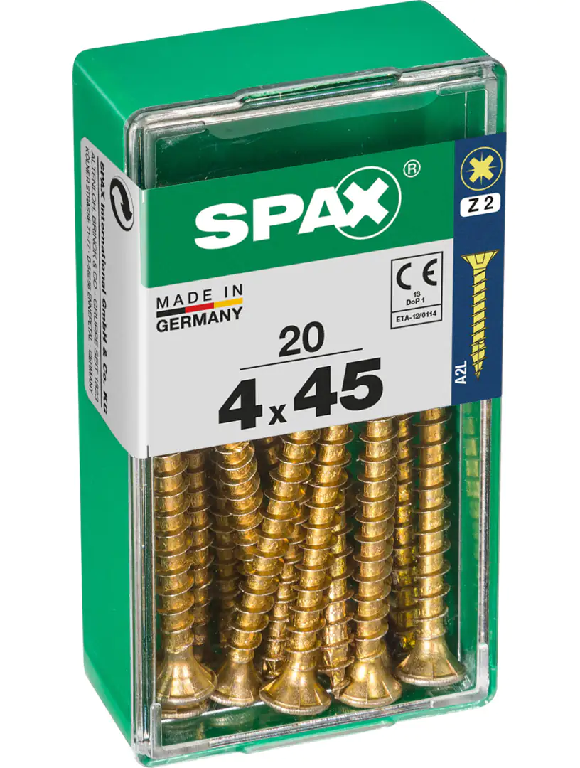 Spax Universalschrauben 4.0 x 45 mm PZ 2 - 20 Stk.