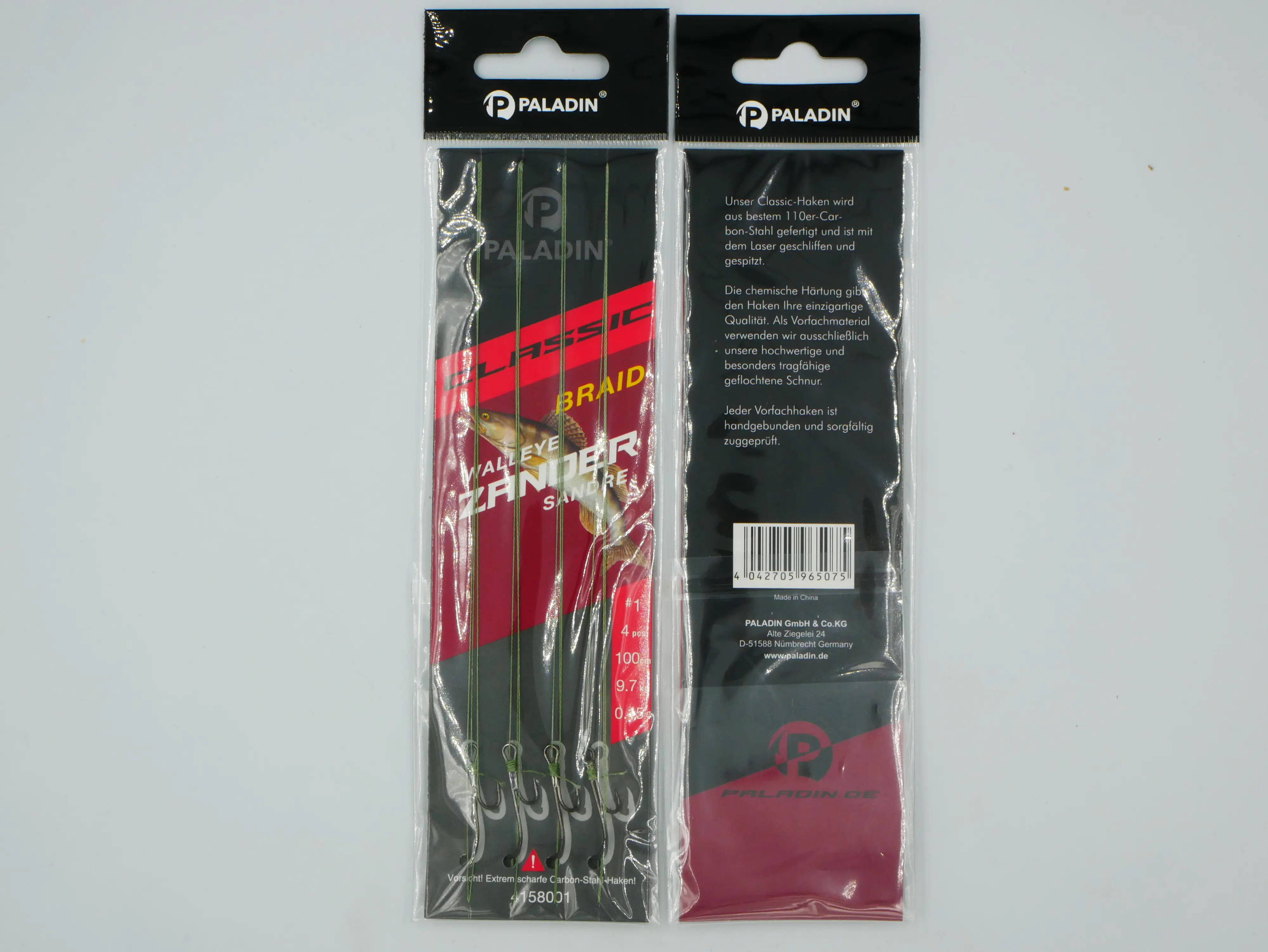 Paladin Zander Ryderhaken gebunden Größe 2 100 cm 4 Stück