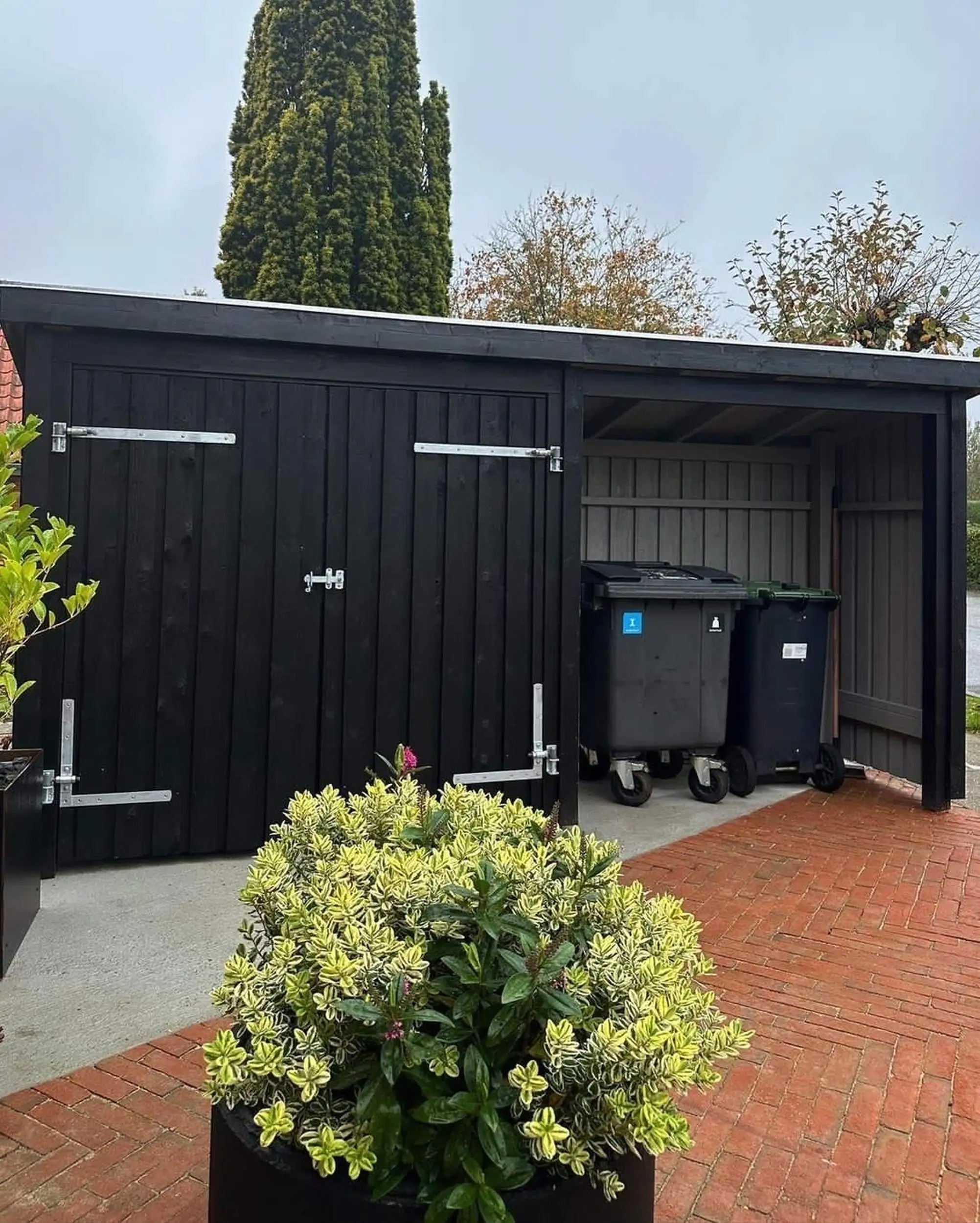 Plus Gartenhaus Nordic Multi 416 x 99 cm natur mit Doppeltür, Dachpappe, Aluleisten