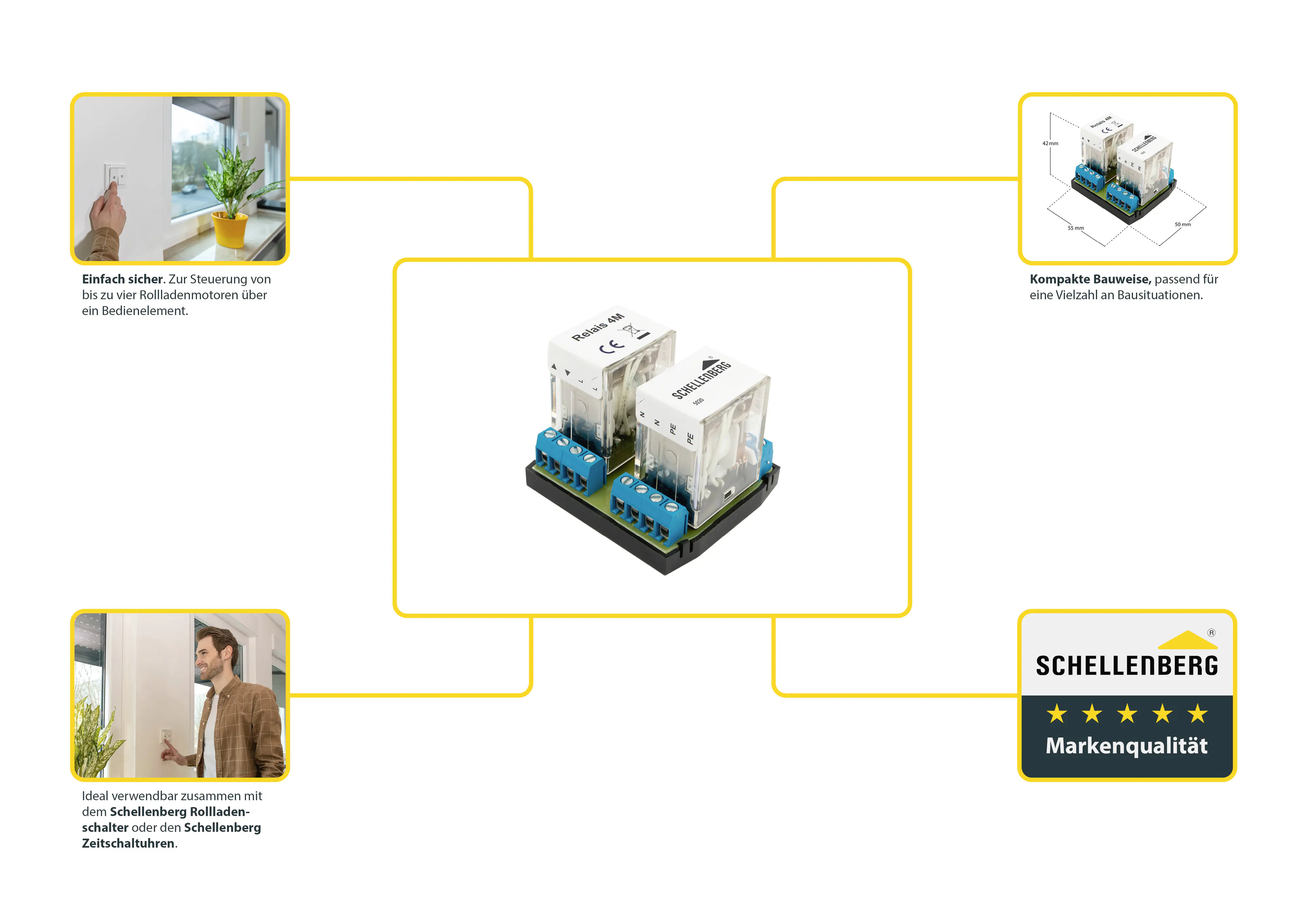 Schellenberg Zentralisierungsrelais 4 fach für Rollläden