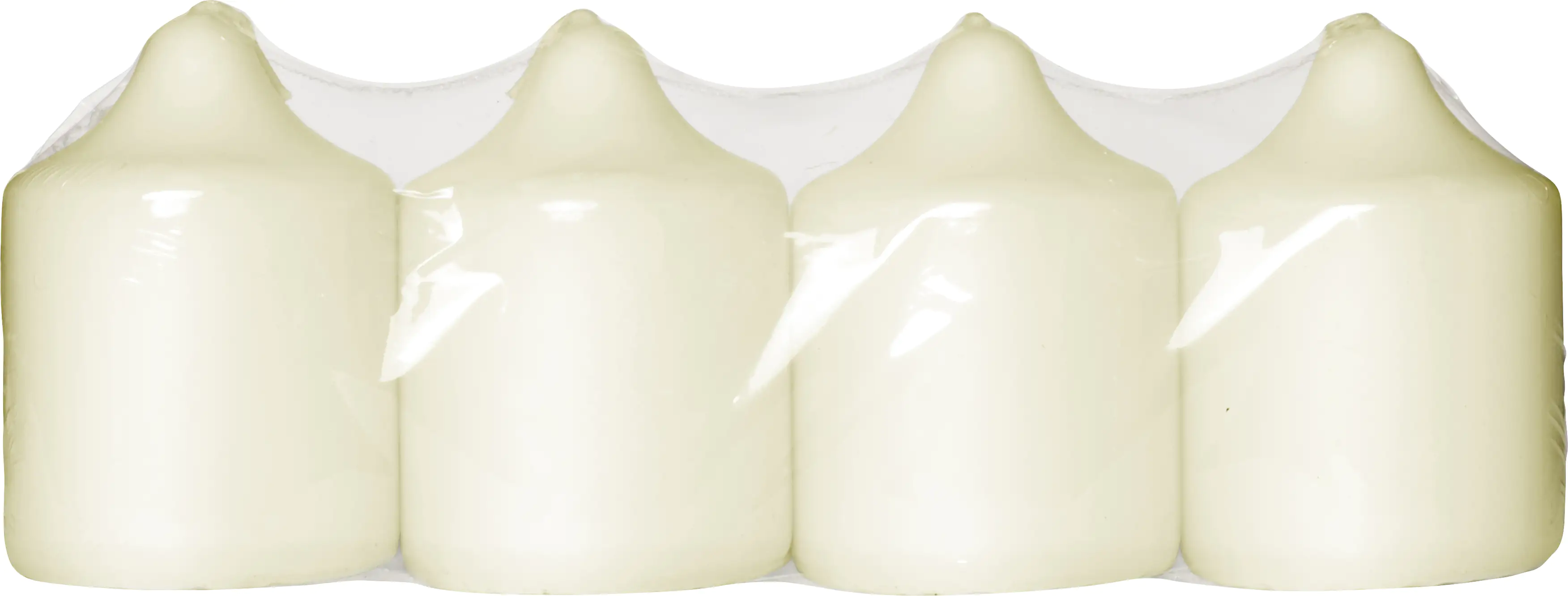 Bolsius Stumpenkerze 4er Set elfenbein, Höhe: 7,8 cm , Ø 5,6 cm