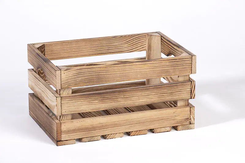 4260546686083 iWerk Holzkiste Geflammt S 34 x 23 x 18 cm