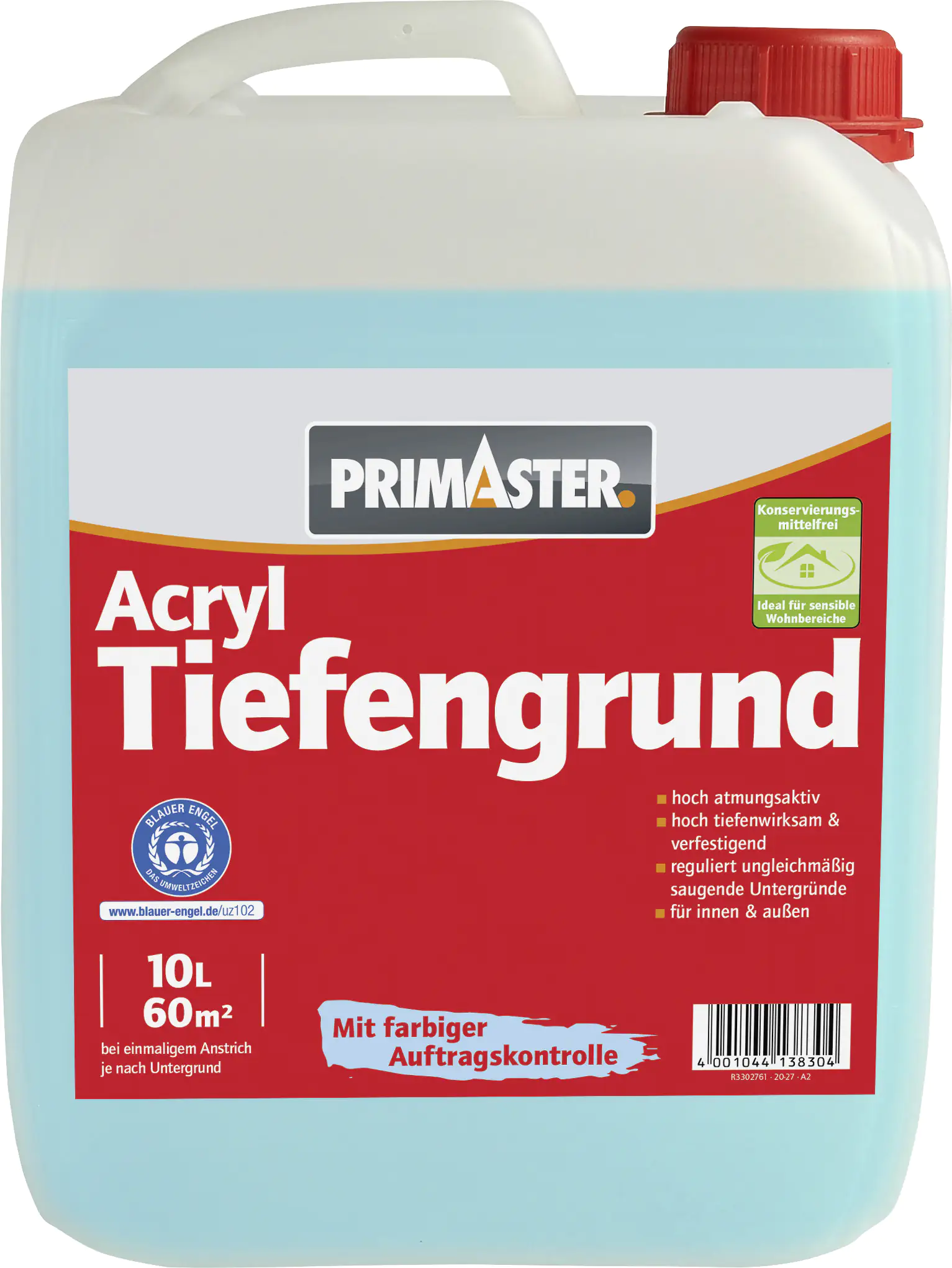 4001044138304 Primaster Acryl Tiefengrund konservierungsmittelfrei 10 L