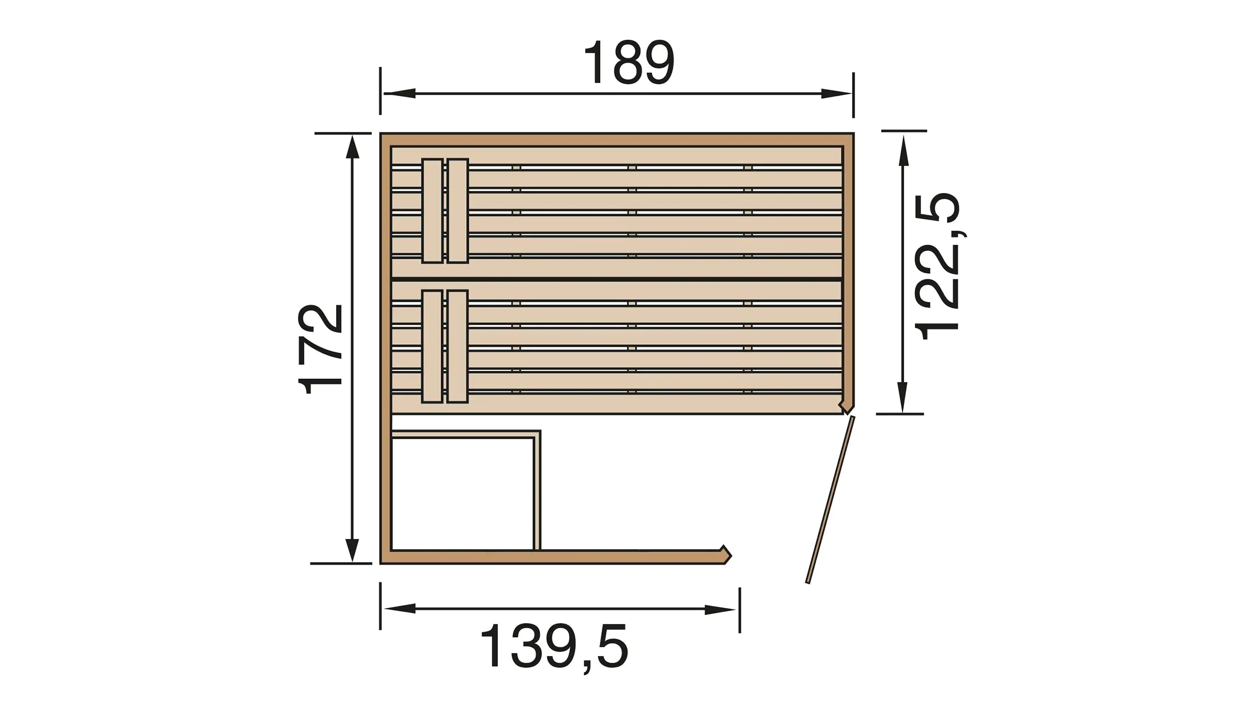 Weka Massivholz-Sauna Valida Eck 1 .8 GT mit Sicherheitsglastür