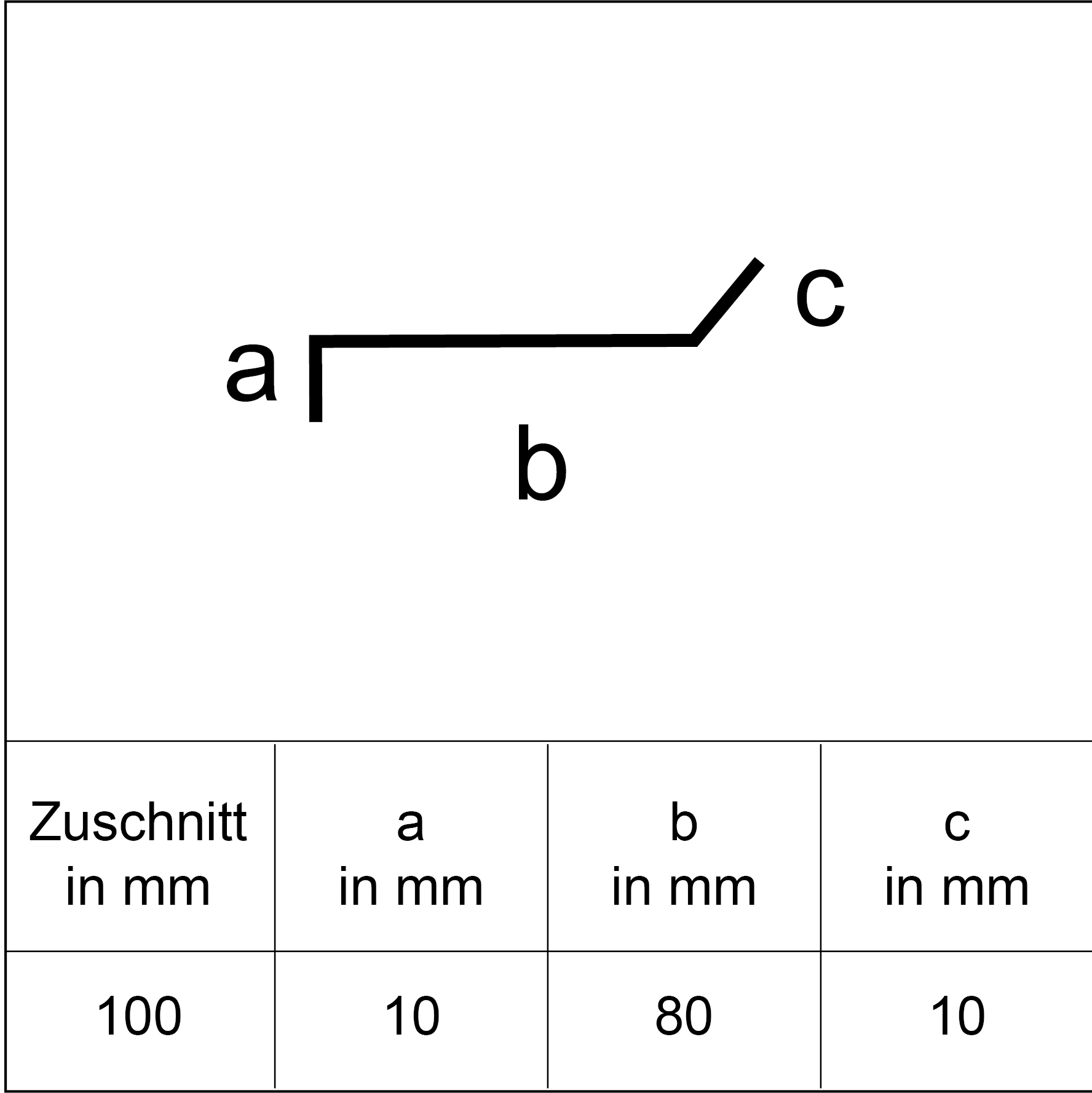Sarei Flachprofil HG9 1000 x 80 x 10 mm
