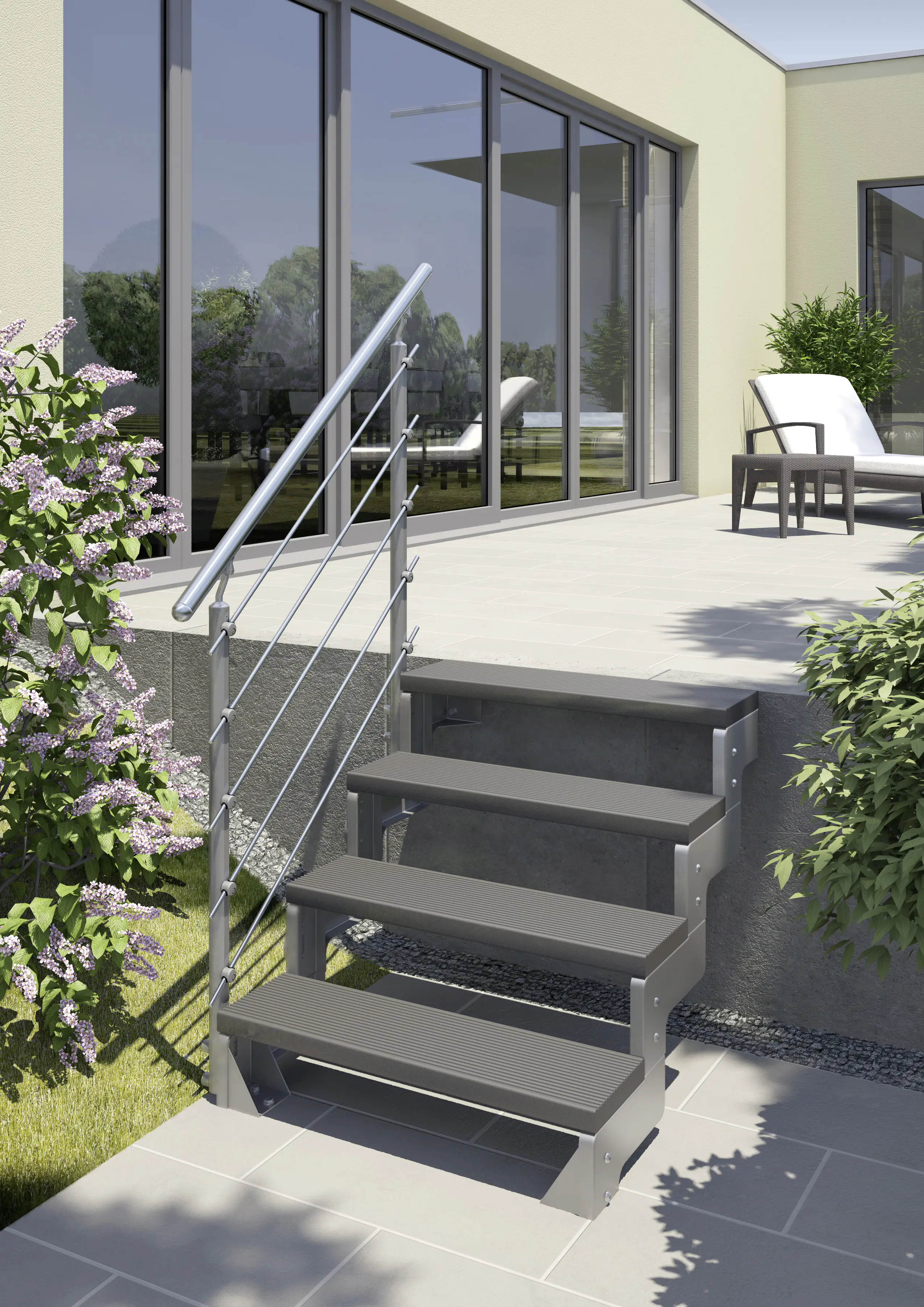 DOLLE Außentreppe Gardentop Set 4 Startset Steiggeländer