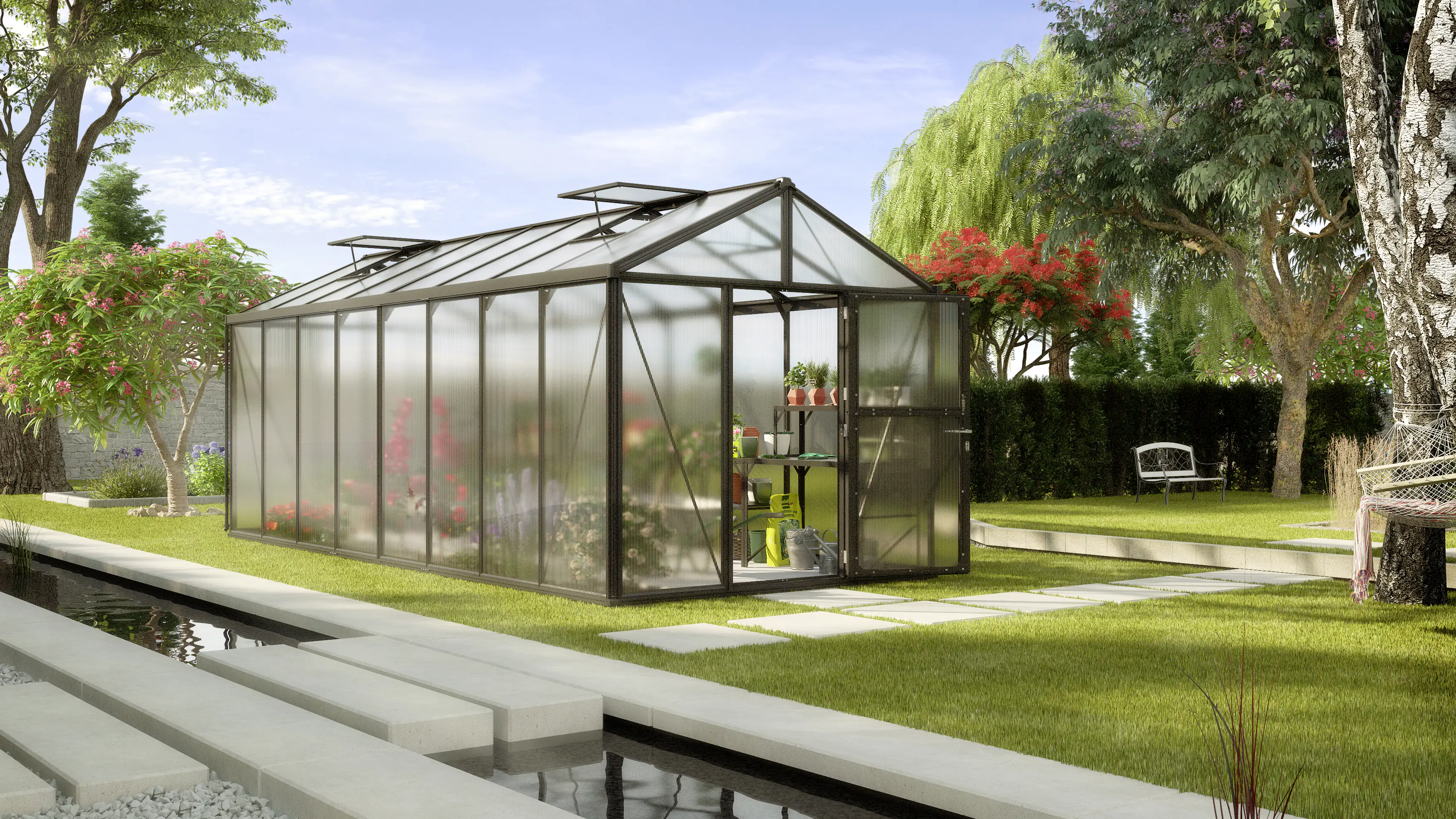 Vitavia Gewächshaus Zeus 15700 266 x 622 cm 3 mm Sicherheitsglas Vitavia Gewächshaus Zeus 15700 266 x 622 cm 3 mm Sicherheitsglas