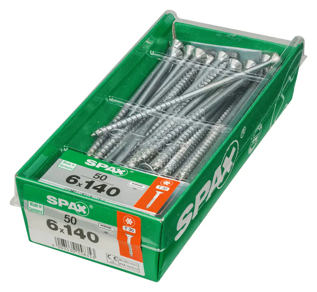 Spax Universalschrauben 6.0 x 140 mm TX 30 - 50 Stk. Spax Universalschrauben 6.0 x 140 mm TX 30 - 50 Stk.