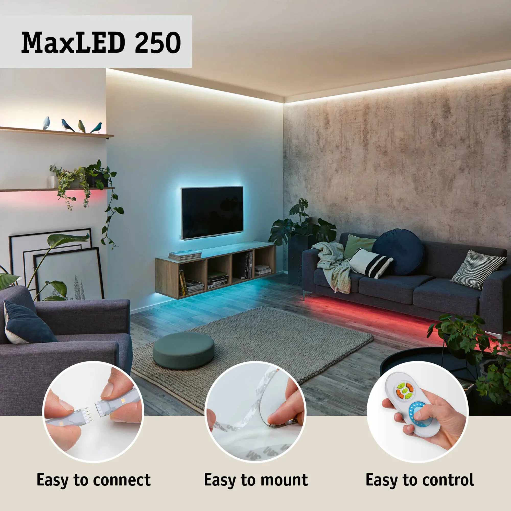 Paulmann LED-Streifen Set MaxLED 3 m 12 W kaltweiß silber dimmbar