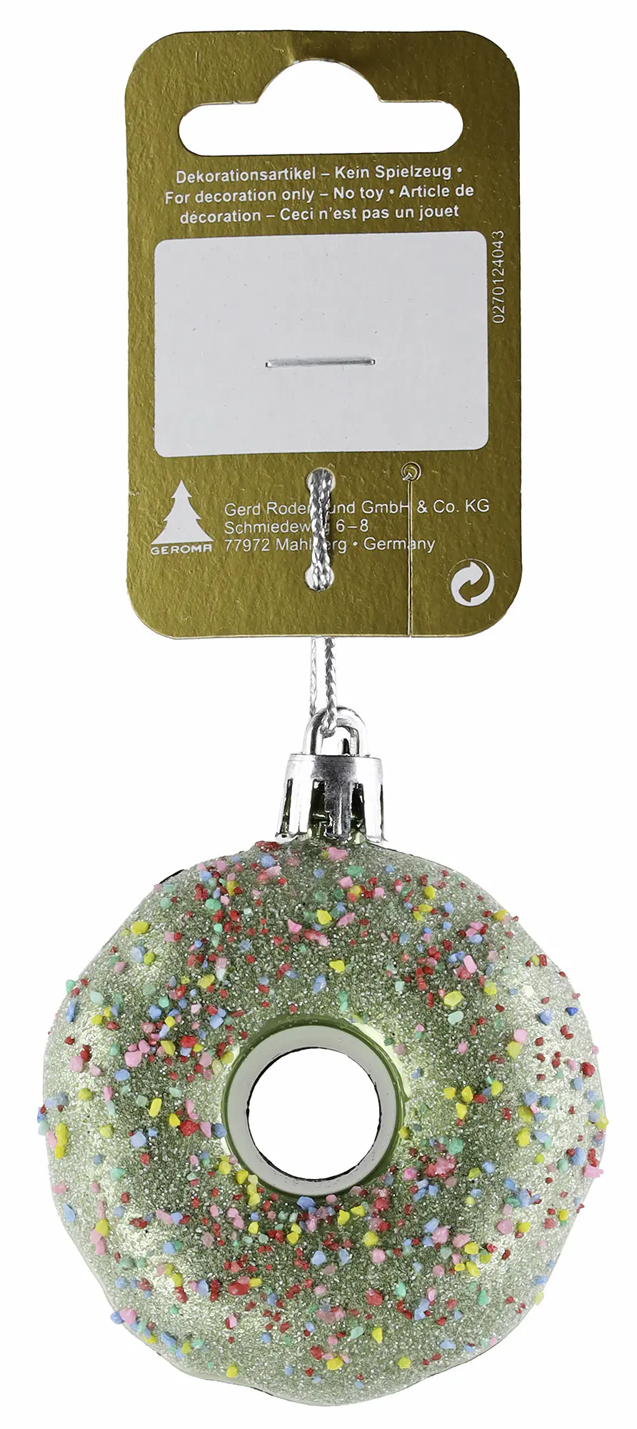 Weihnachtskugel Donut aus Kunststoff Ø 6 cm mint 1 Stück