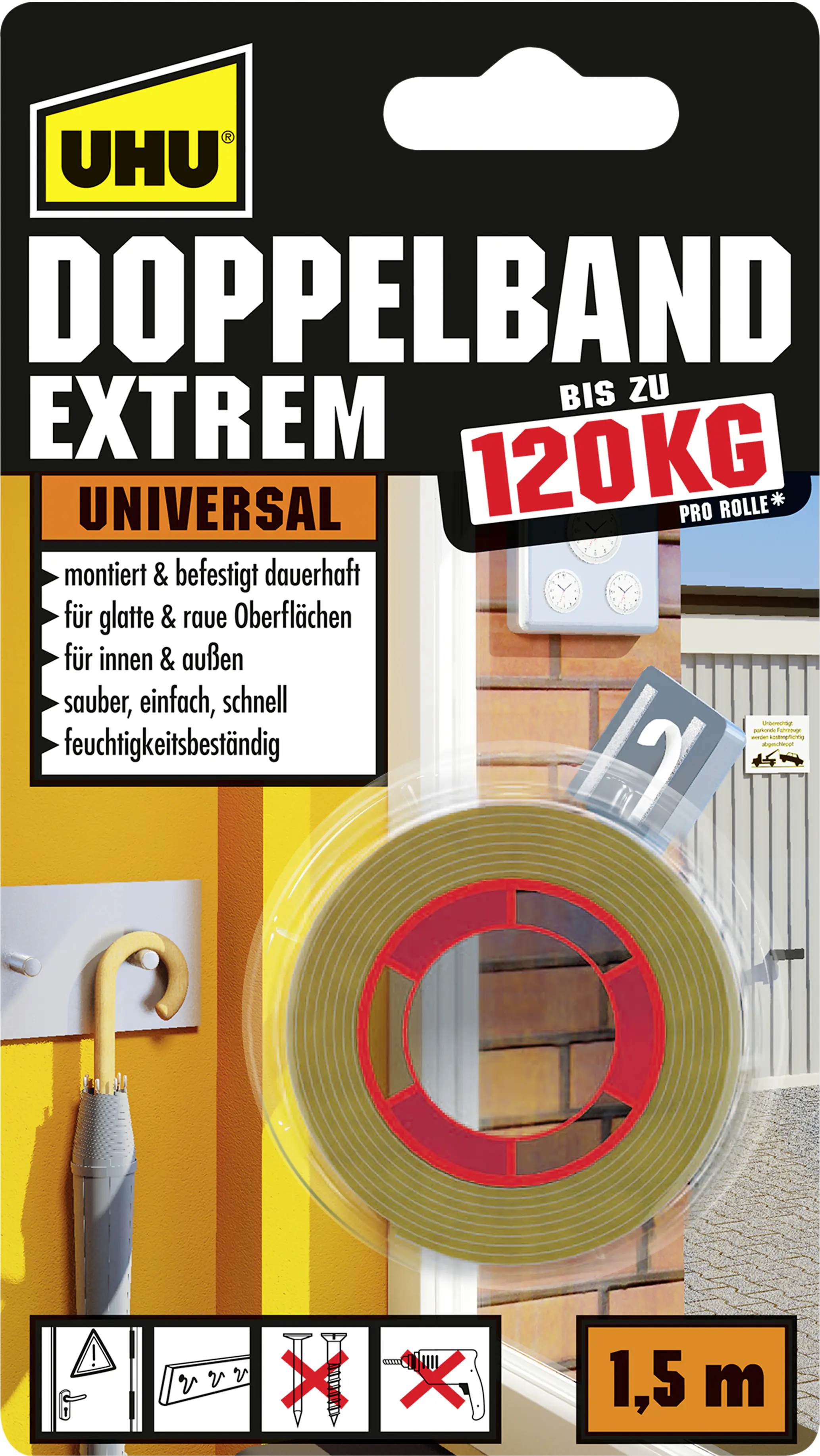 UHU Doppelband Extrem Universal 1,5 m x 19 mm UHU Doppelband Extrem Universal 1,5 m x 19 mm