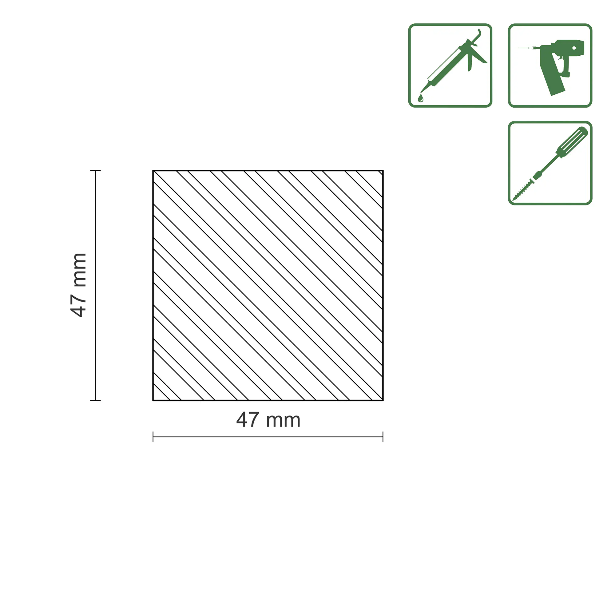FN Neuhofer Flachleiste 95 cm 47 x 47 mm Buche