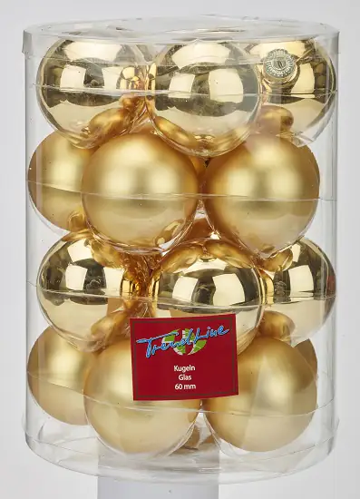 TrendLine Weihnachtskugeln aus Glas Ø 6 cm gold 20 Stück TrendLine Weihnachtskugeln aus Glas Ø 6 cm gold 20 Stück
