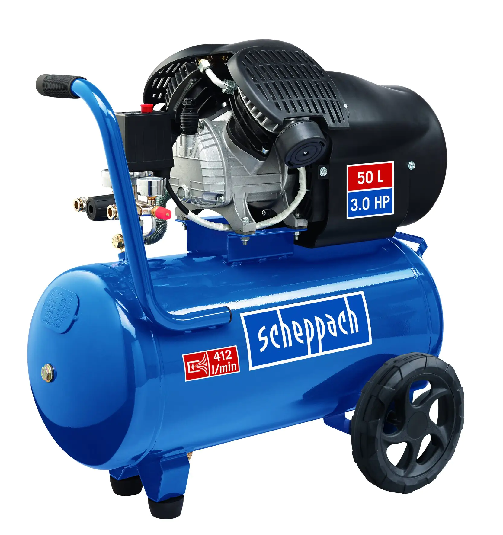 Scheppach Kompressor-Set 2200 W 10 bar 50 L 412 l/min inkl. Zubehör