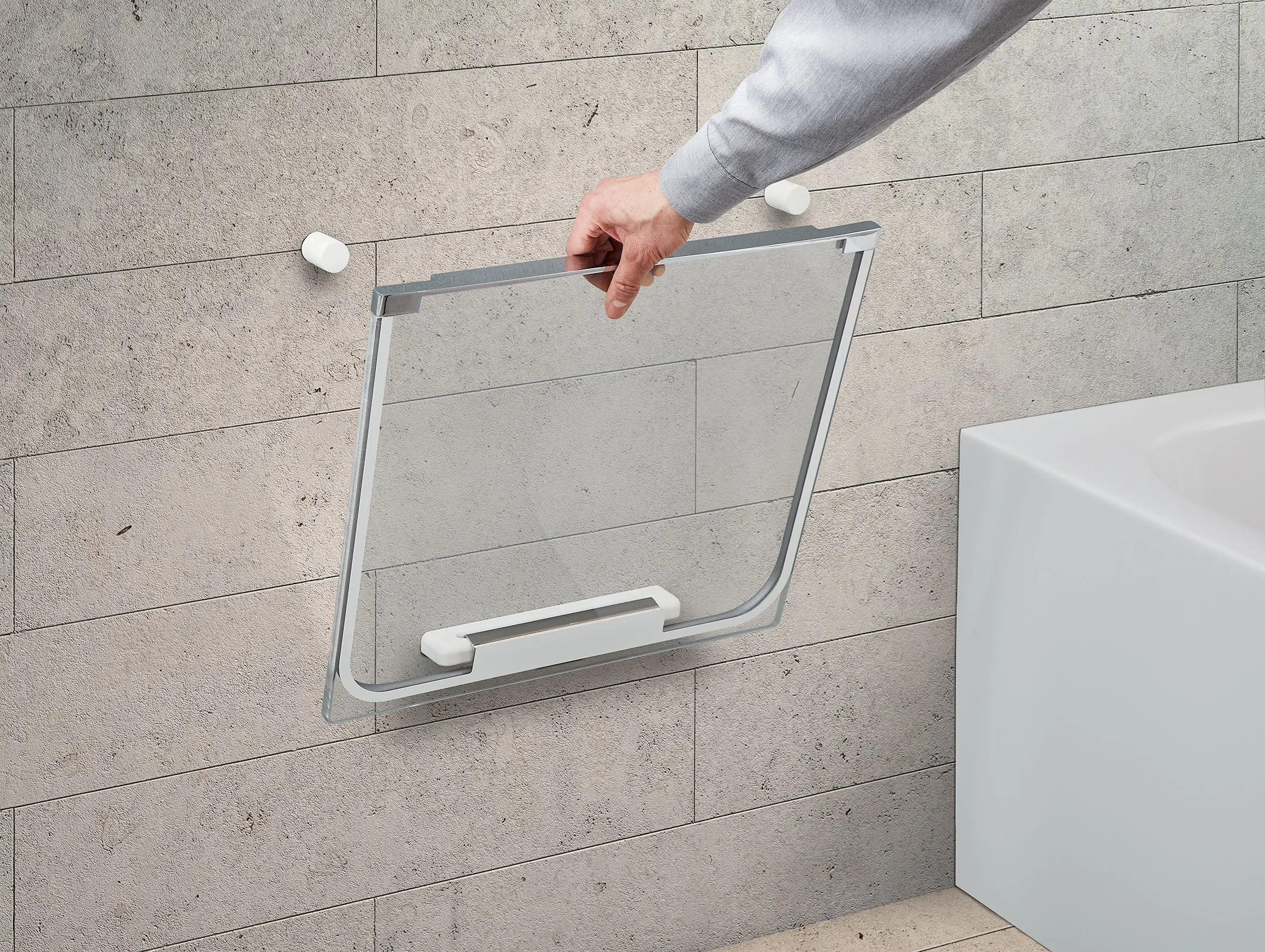 Ottofond Badewanne barrierefrei 180 x 80 cm mit Wassereinlauf rechts weiß