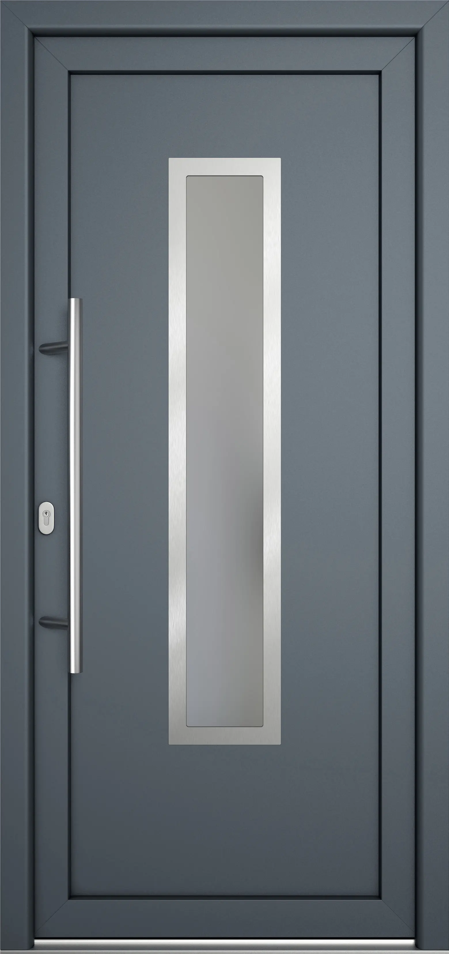 Meeth Haustür Signum Pro PVC Modell 32 108 x 200 cm DIN Links weiß/titan