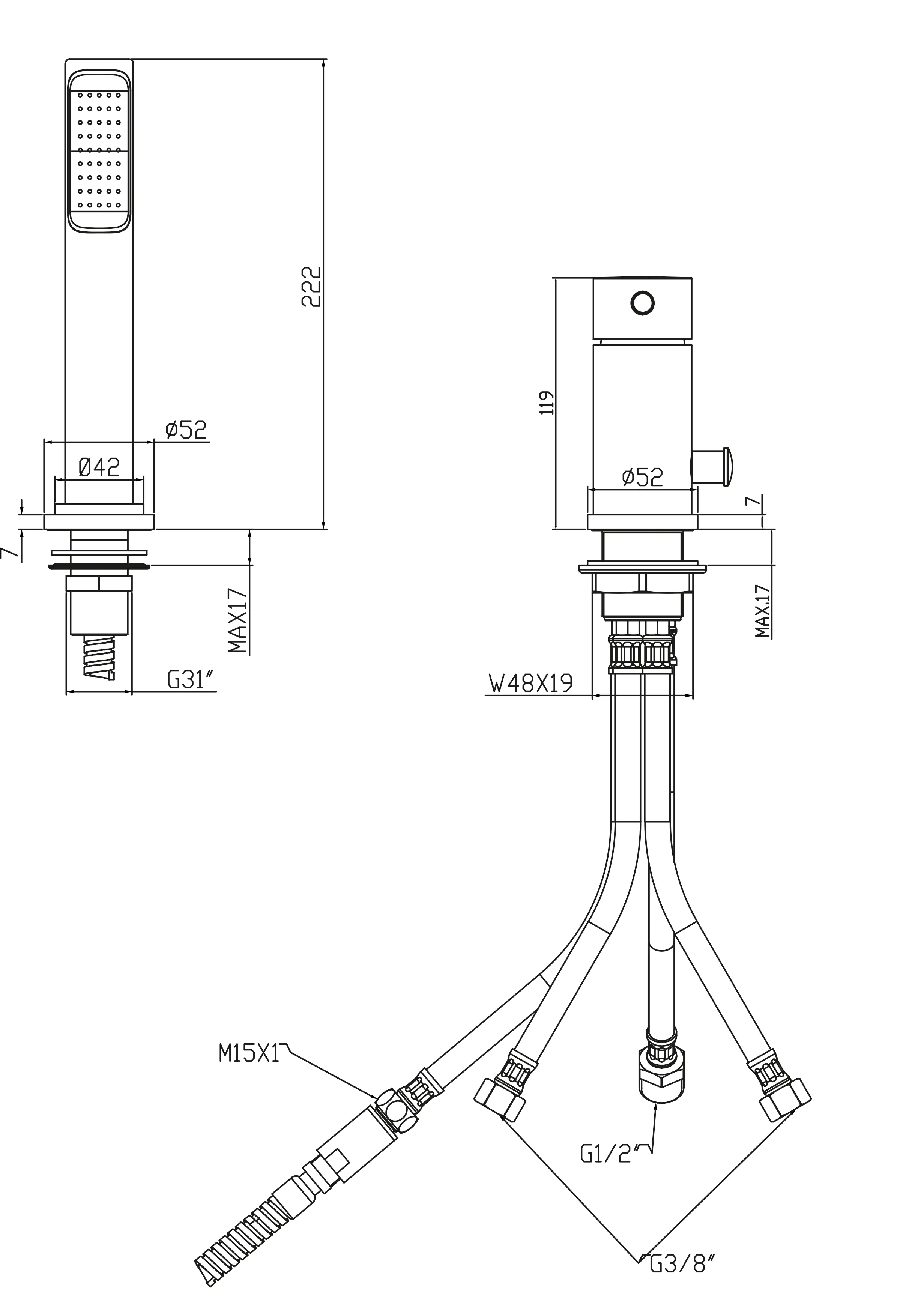 Ottofond 2-Loch-Wannenrandarmatur S2000
