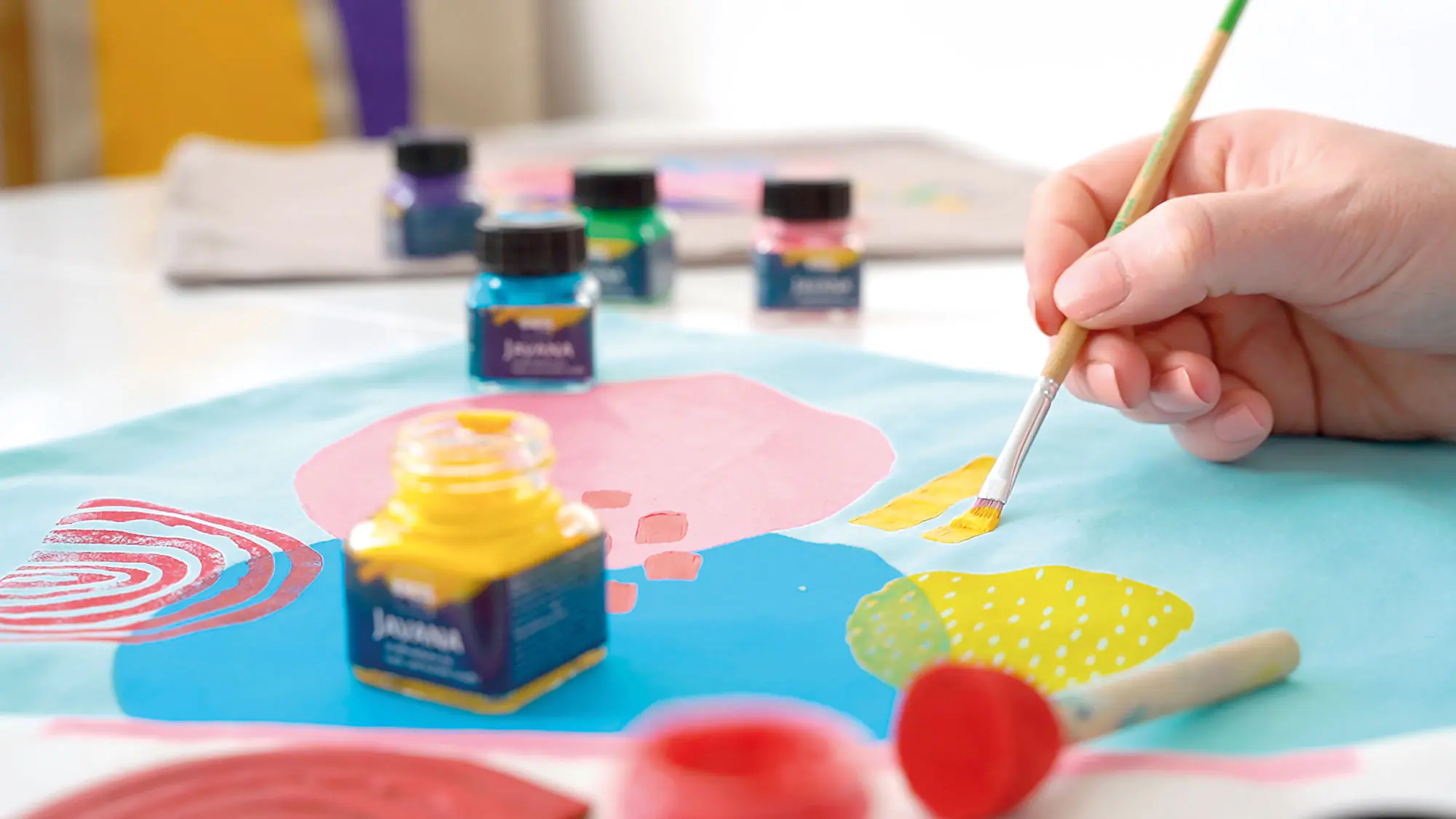 Kreul Javana Stoffmalfarben für helle & dunkle Stoffe Set Color Living 6 x 20 ml