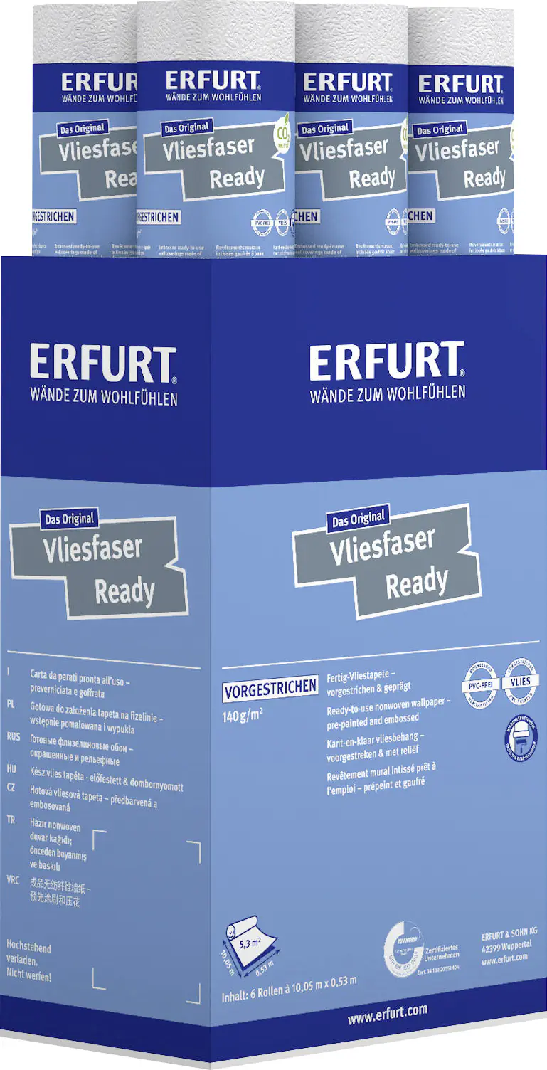 Erfurt Vliestapete Ready 300 weiß 10,05 x 0,53 m