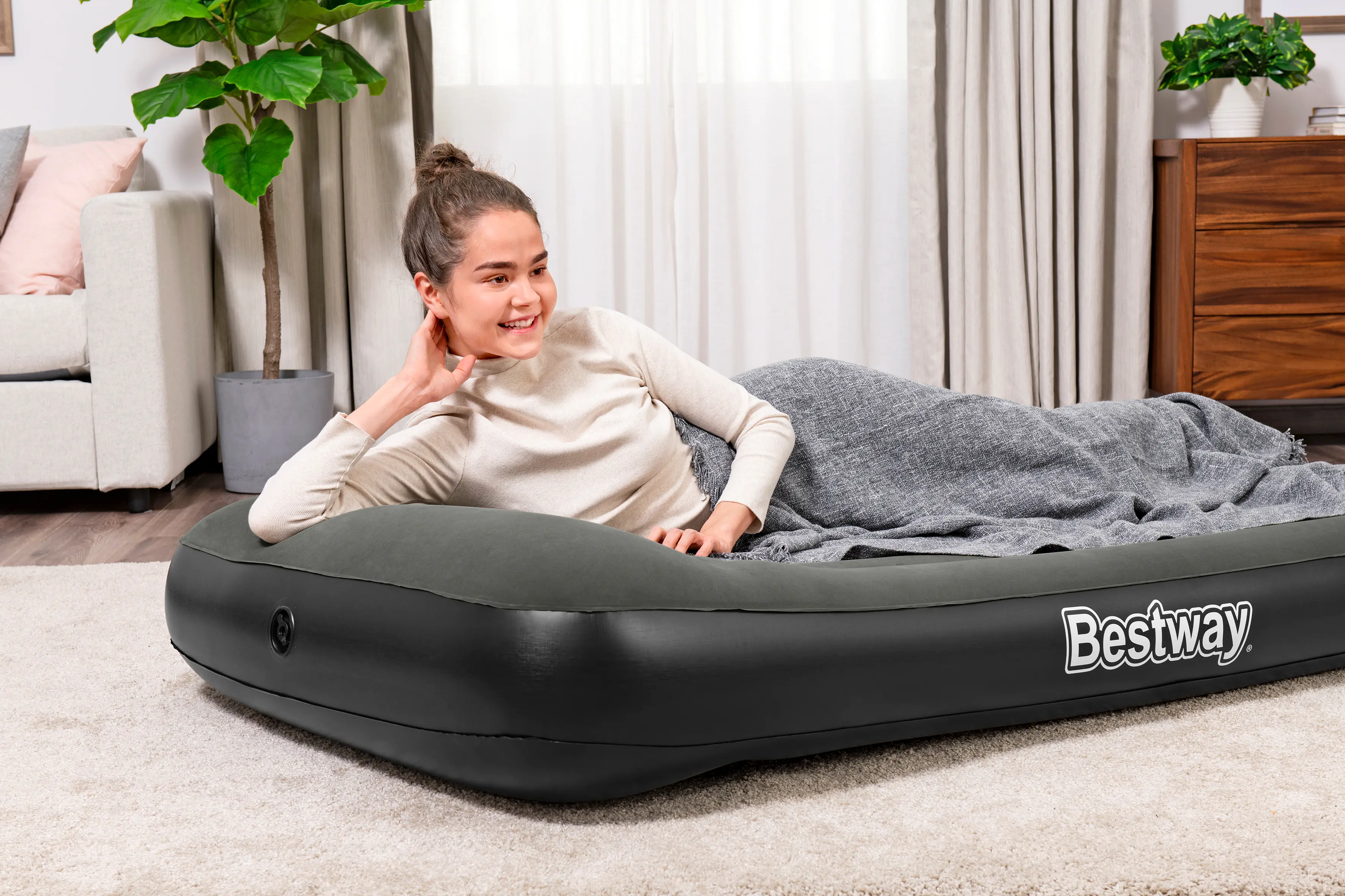 Bestway Luftbett dunkelgrau 188 x 99 x 30 cm