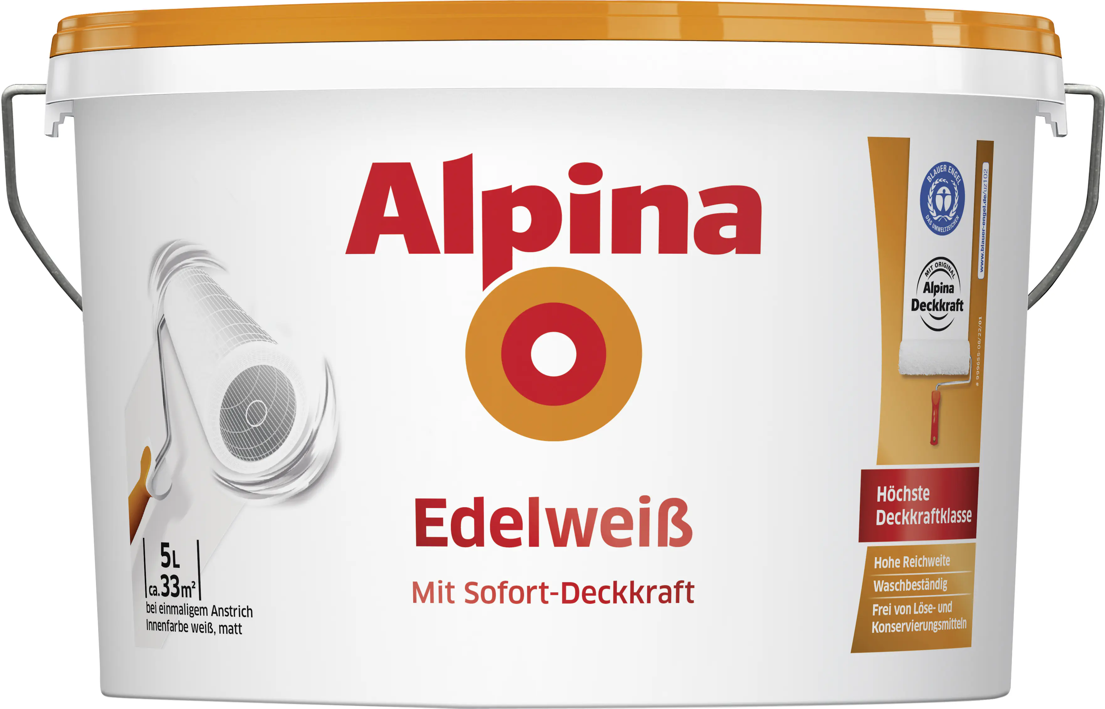 Alpina Edelweiß Wandfarbe weiß matt 5 L