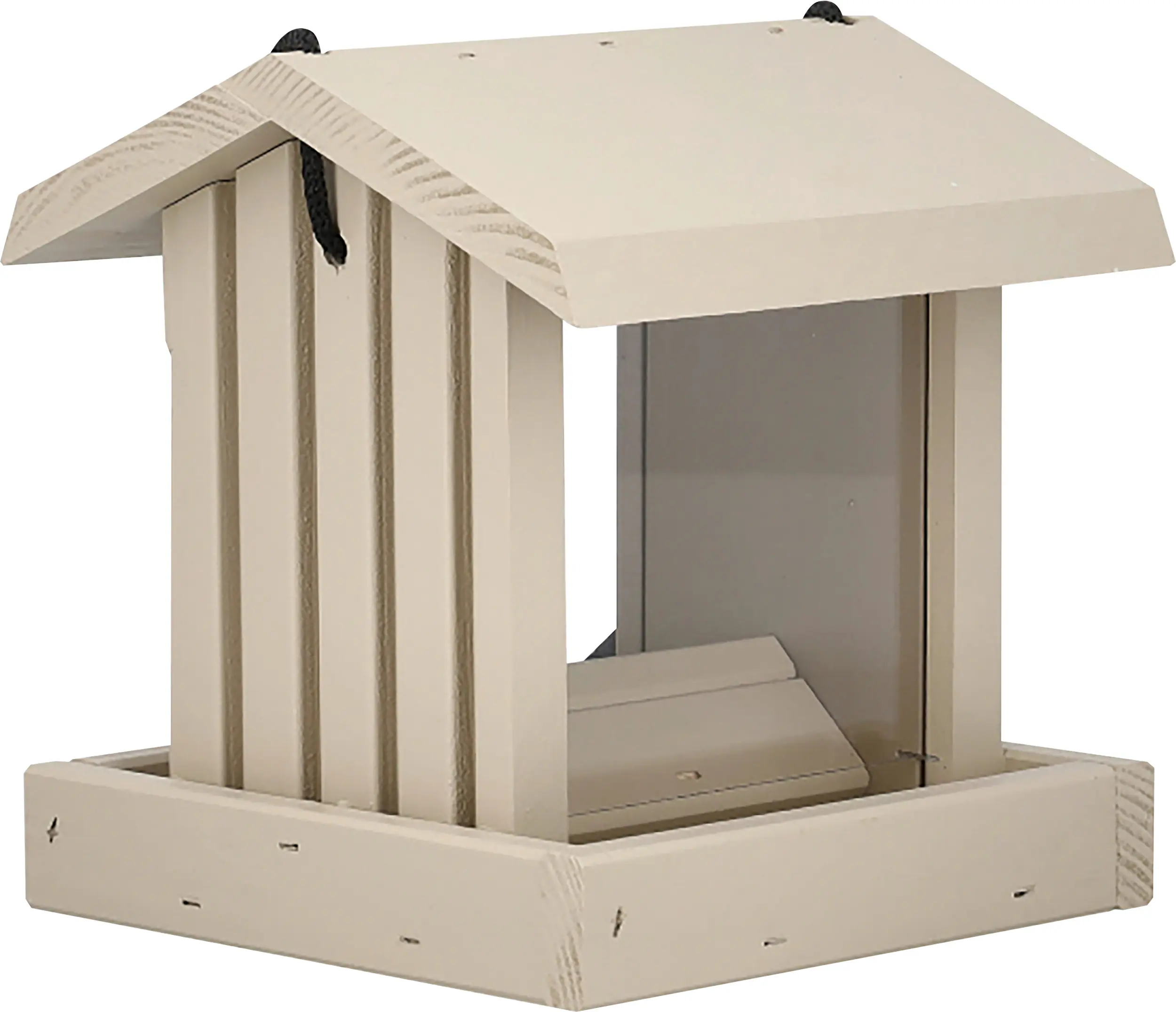 Patkar Vogelfutterhaus Kiefernholz mit Futtersilo 18 x 17 x 17 cm beige