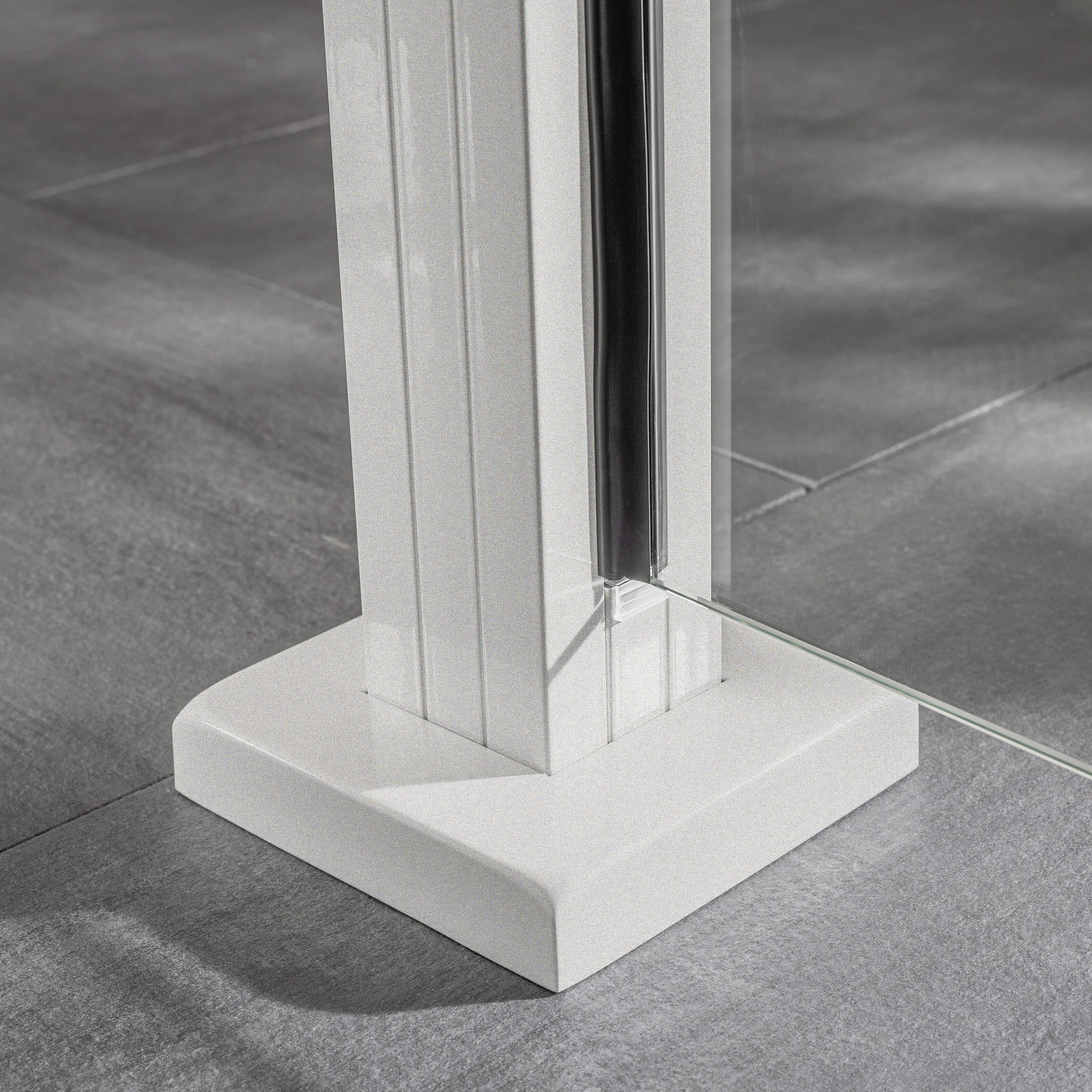 Ambiente Glaszaun Erweiterungsset Klarglas mit Siebdruck 187 x 107,2 cm weiß