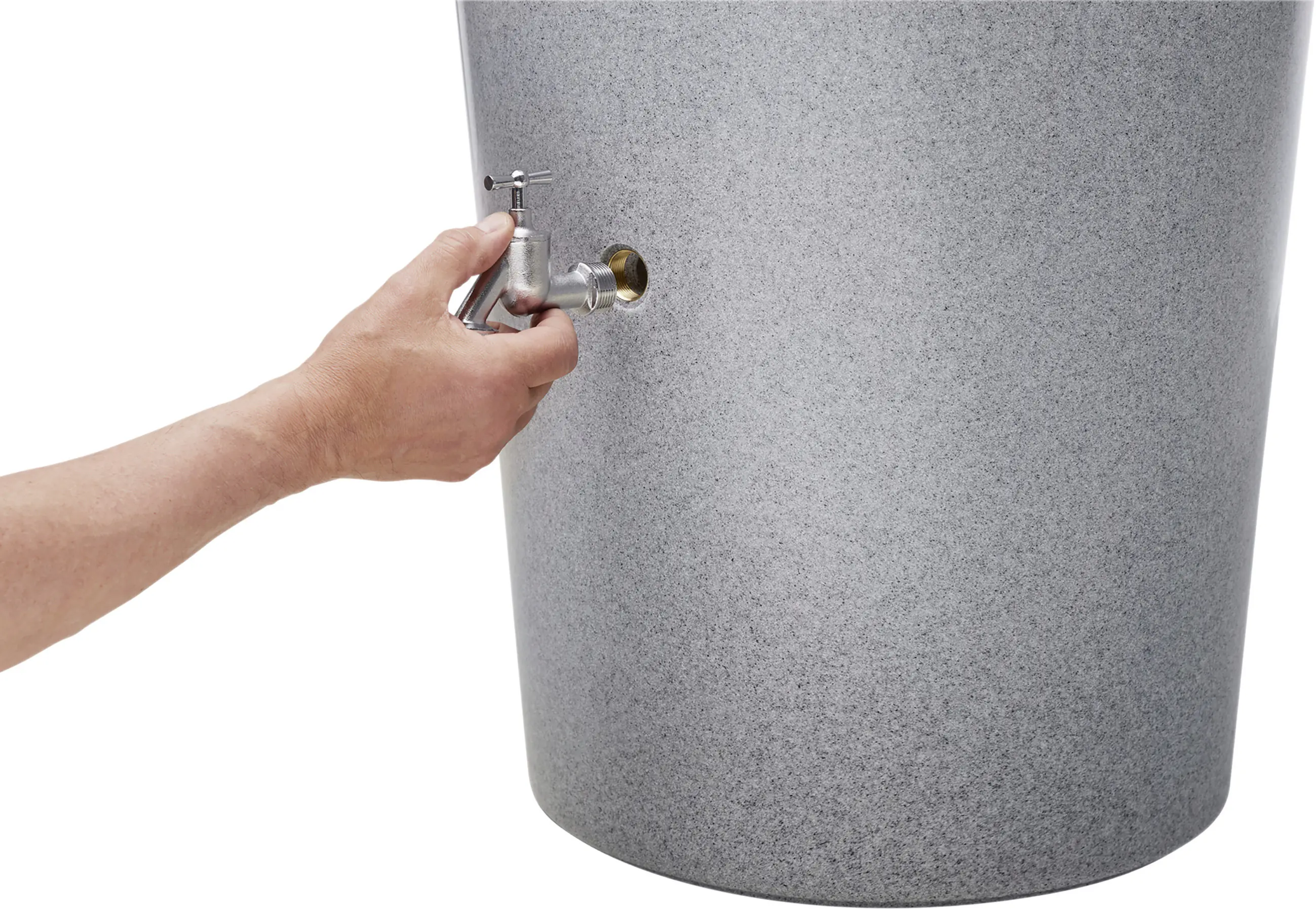 Garantia Regentonne Stone 2in1 rund inkl. Pflanzschale 210 L silber