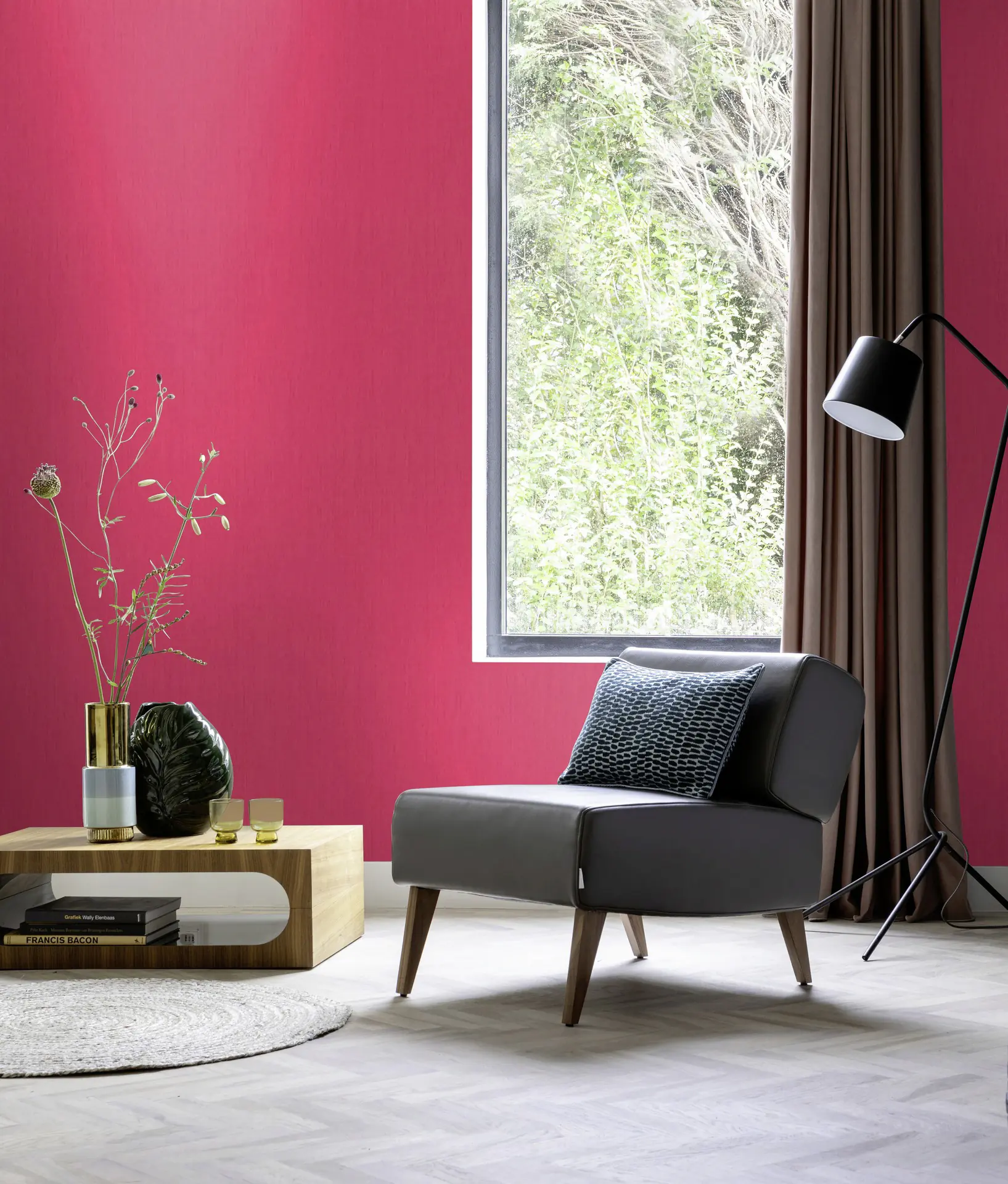 Rasch Vliestapete 746181 Pink-Dunkelpink Uni 10,05 m x 0,53 m