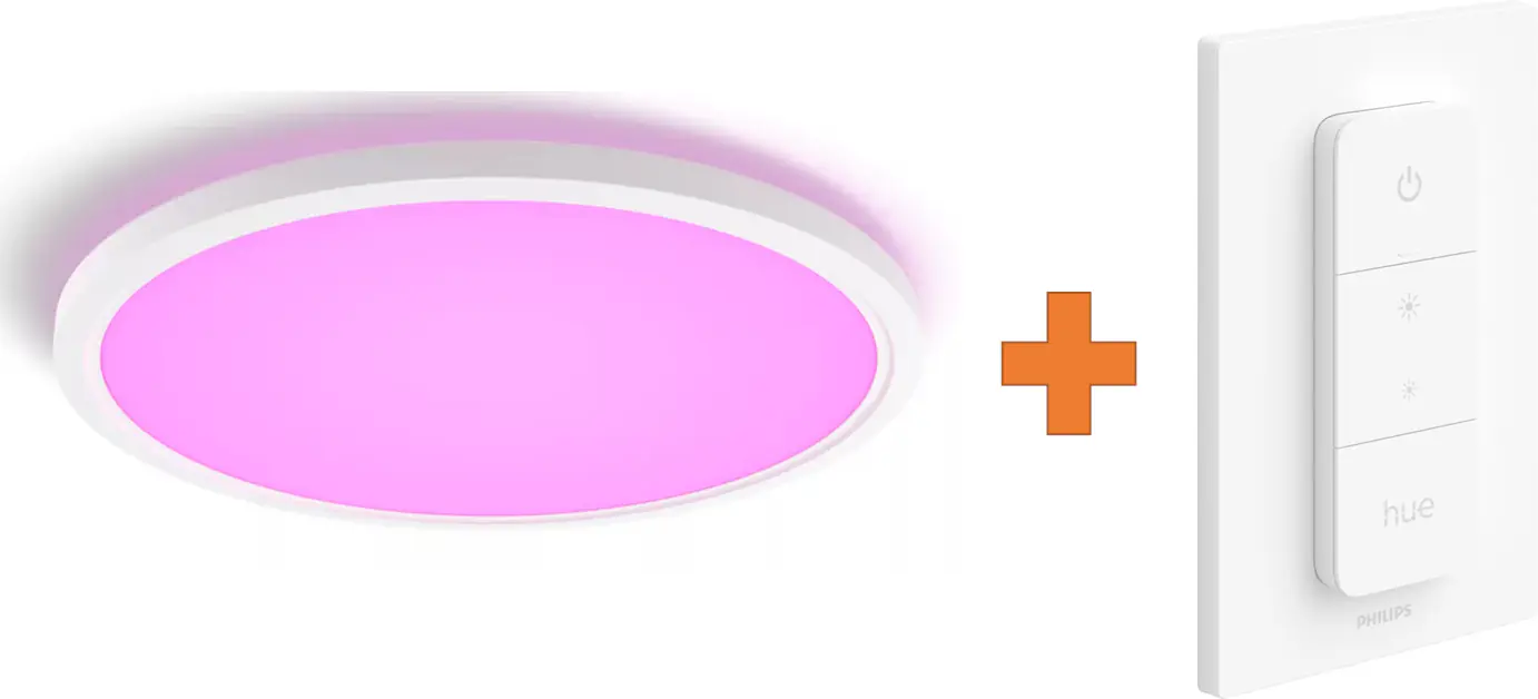 Philips Hue LED Deckenleuchte Tento + Dimmschalter rund weiß Ø 55 cm RGB Philips Hue LED Deckenleuchte Tento + Dimmschalter rund weiß Ø 55 cm RGB