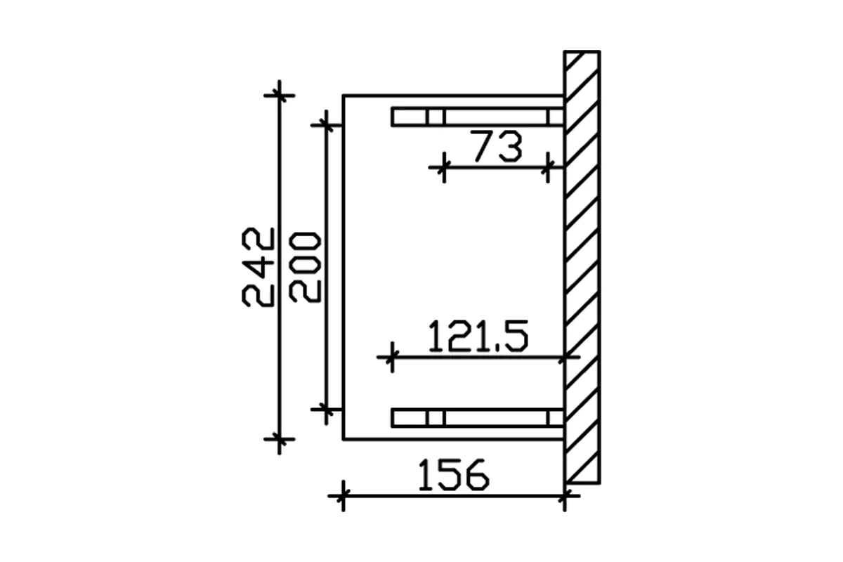 SKAN HOLZ Vordach Paderborn Typ 4 242 x 156 cm, lasiert in Weiß