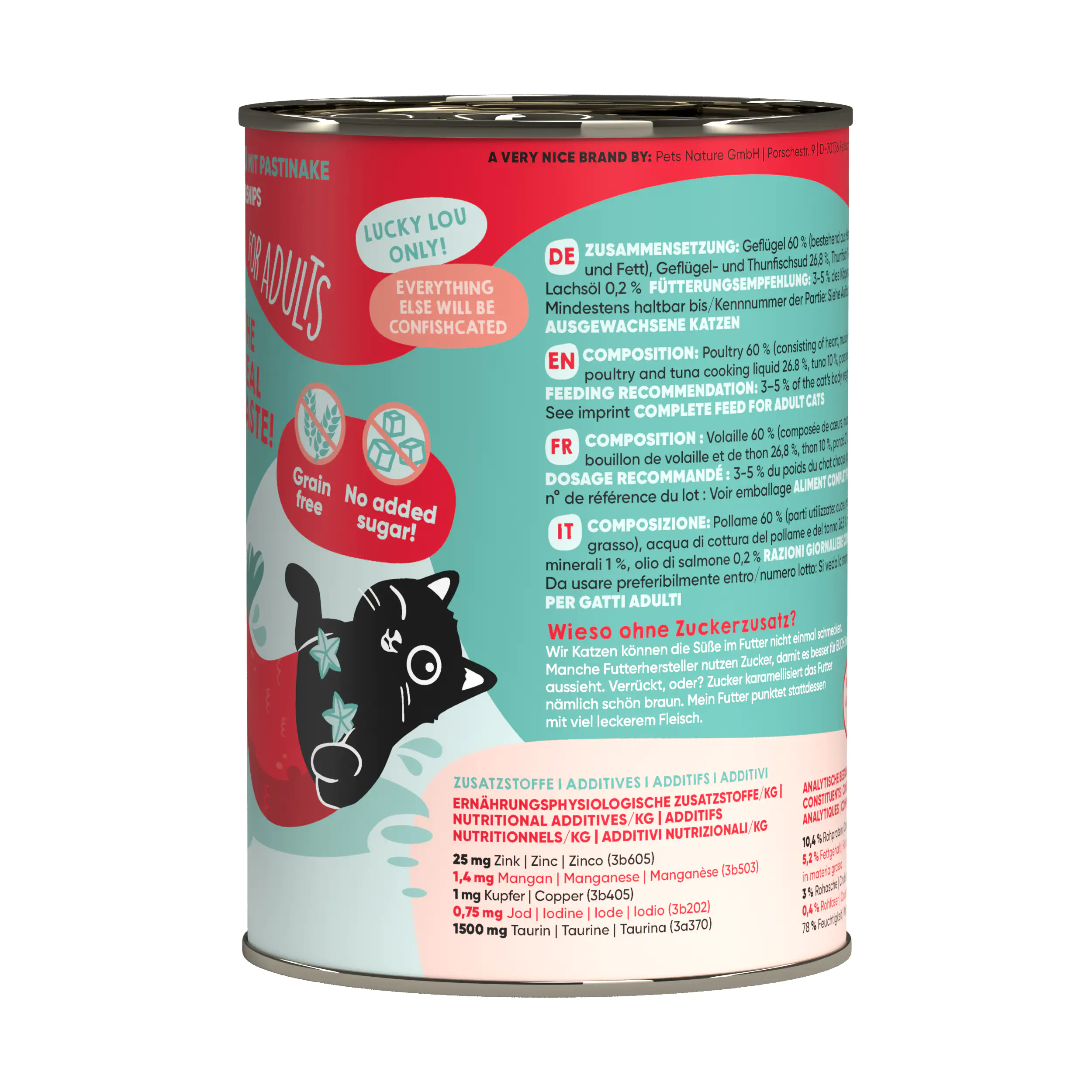 Lucky Lou Katzenfutter Geflügel und Thunfisch 400 g