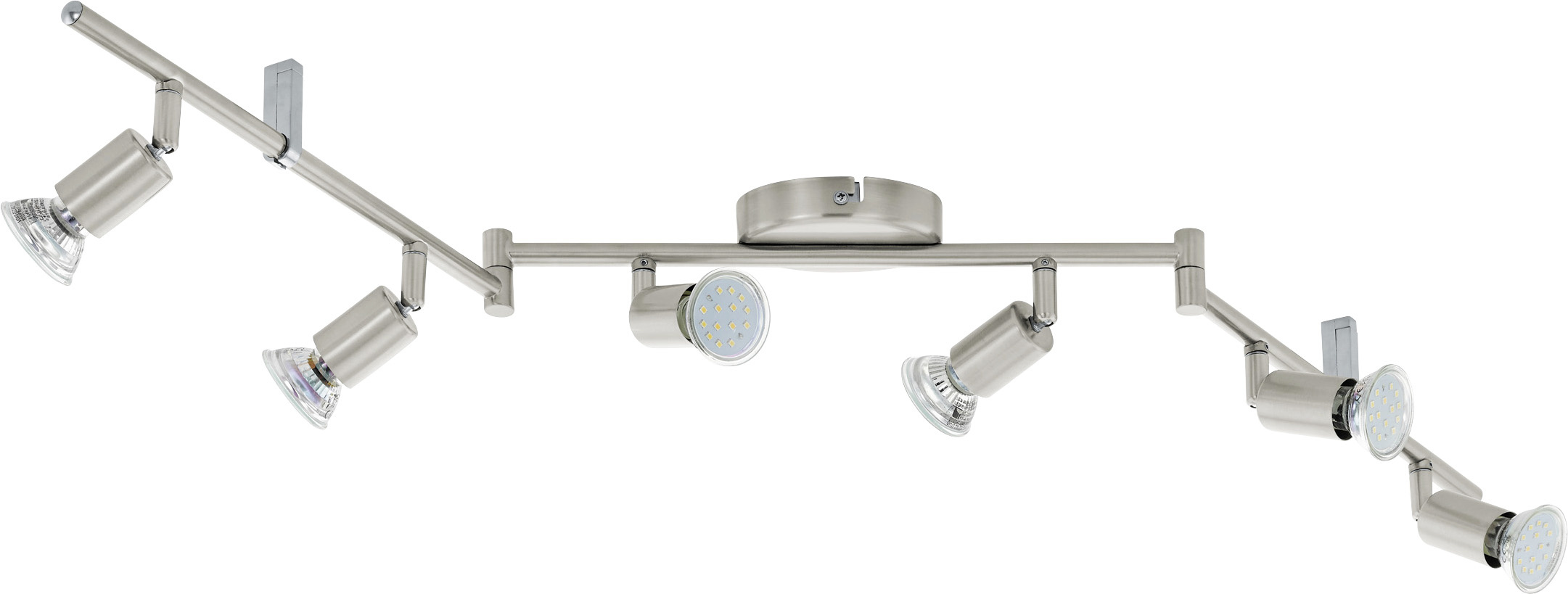 Eglo 6er LED Spot Buzz nickel-matt 105 x 6,5 cm GU10