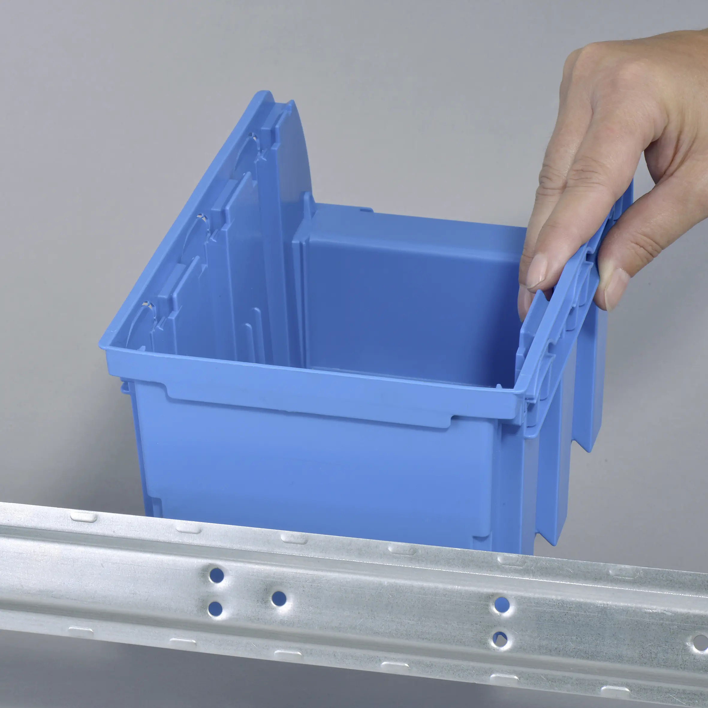 Allit Sichtboxen-Set ProfiPlus Set 3/5 blau mit Metallschiene 12 l