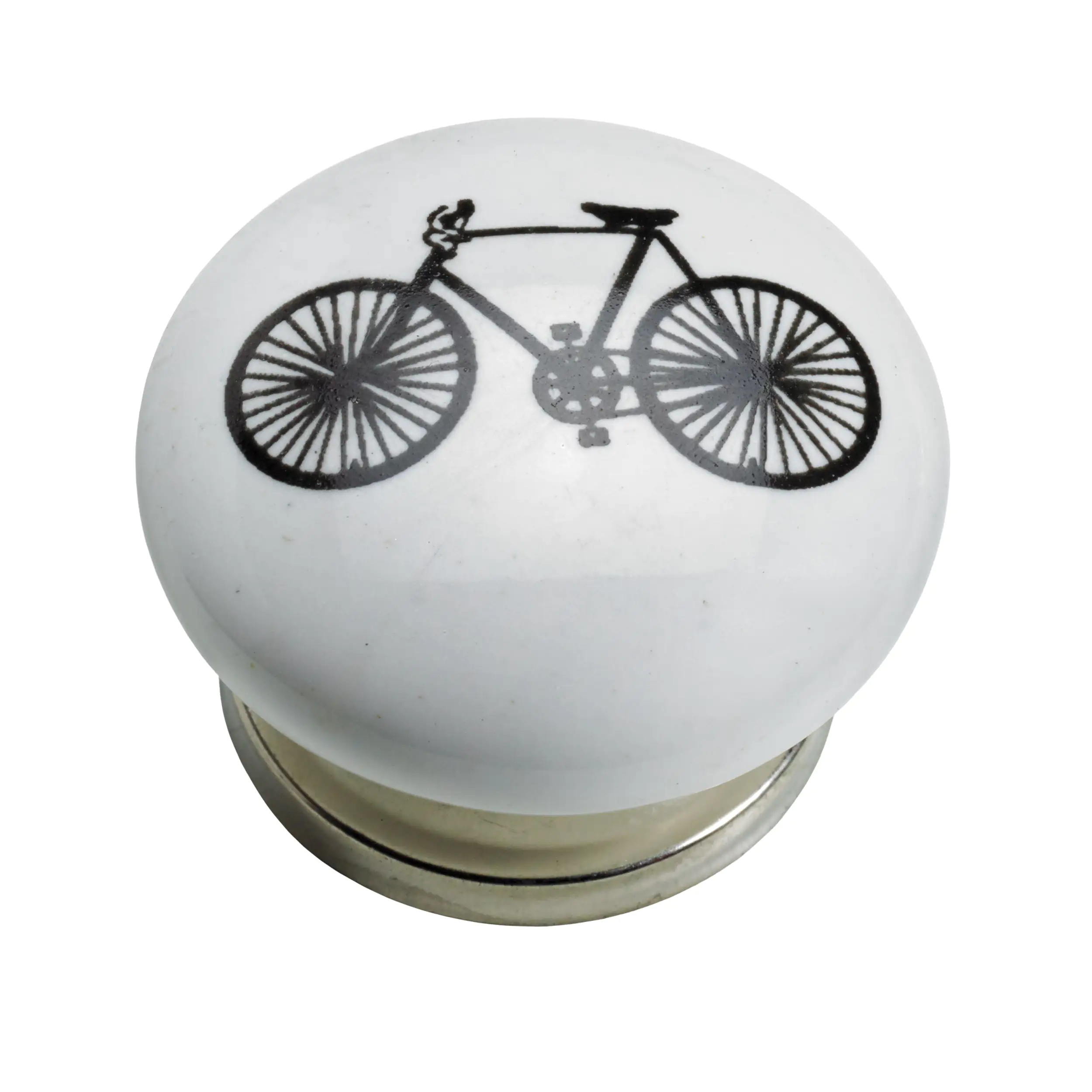 Hettich Möbelknopf Keramik weiß Fahrrad I Ø 40,0 mm - 1 Stück