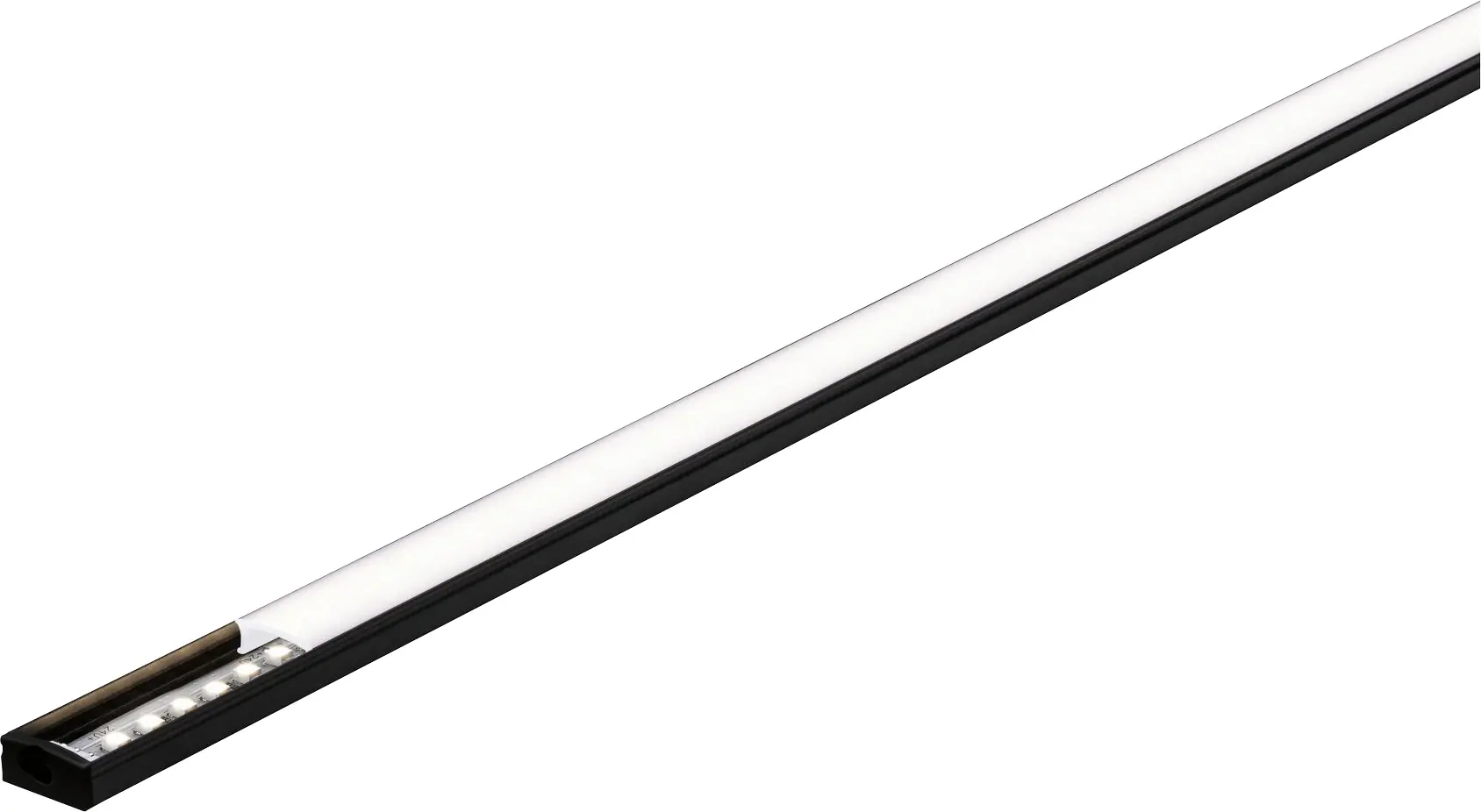 Paulmann LED-Profil für LED-Streifen 1 m mit weißem Diffusor schwarz-weiß